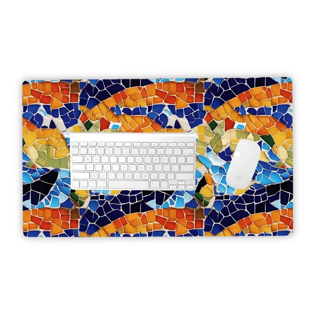 Barcelona Colors Mosaic Desk Mat - The Global Wanderer