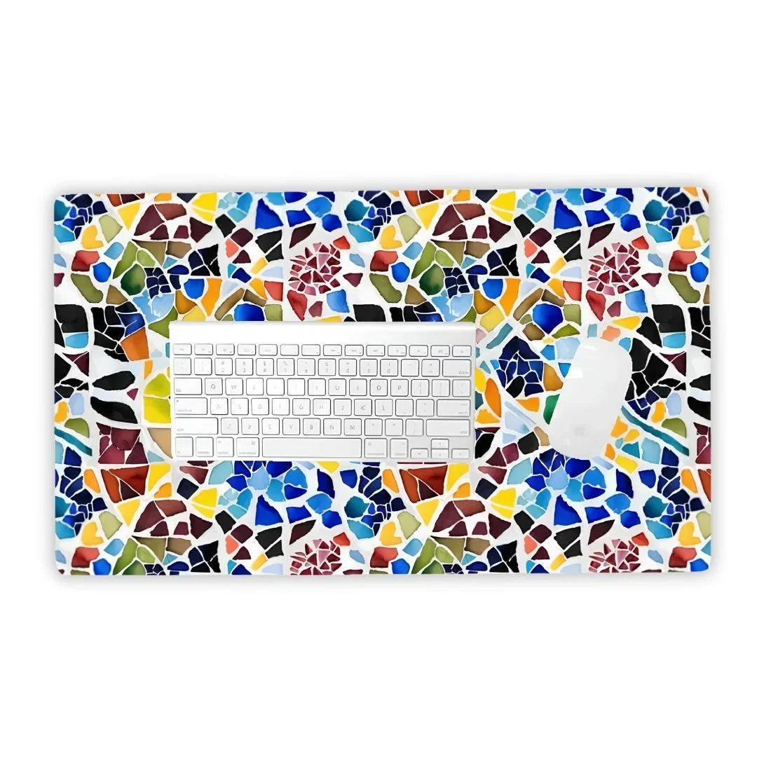 Cadaqués Bohemian Mosaic Desk Mat - The Global Wanderer