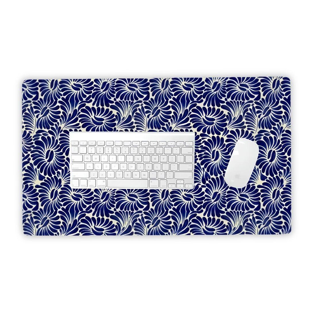 Puebla Talavera Tile Desk Mat - The Global Wanderer