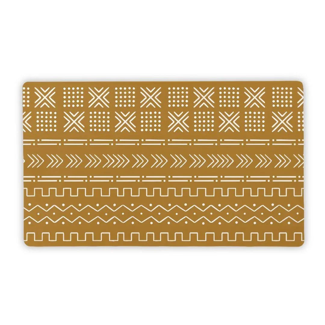 Savanna Ochre Mud Cloth Desk Mat - The Global Wanderer