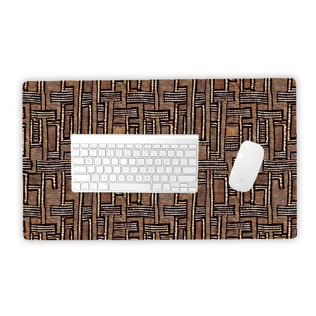 Terra Stripes Mud Cloth Desk Mat - The Global Wanderer