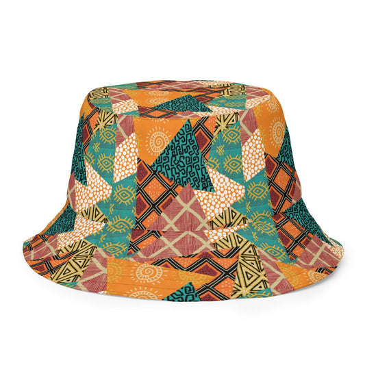 African Patchwork Reversible Bucket Hat - The Global Wanderer