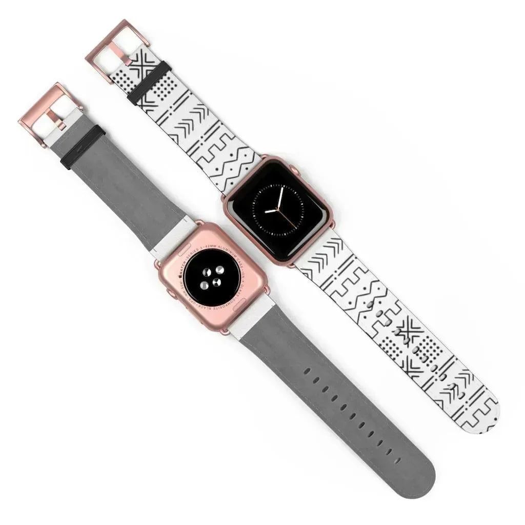 Djenné Ivory Mud Cloth Apple Watch Band - The Global Wanderer