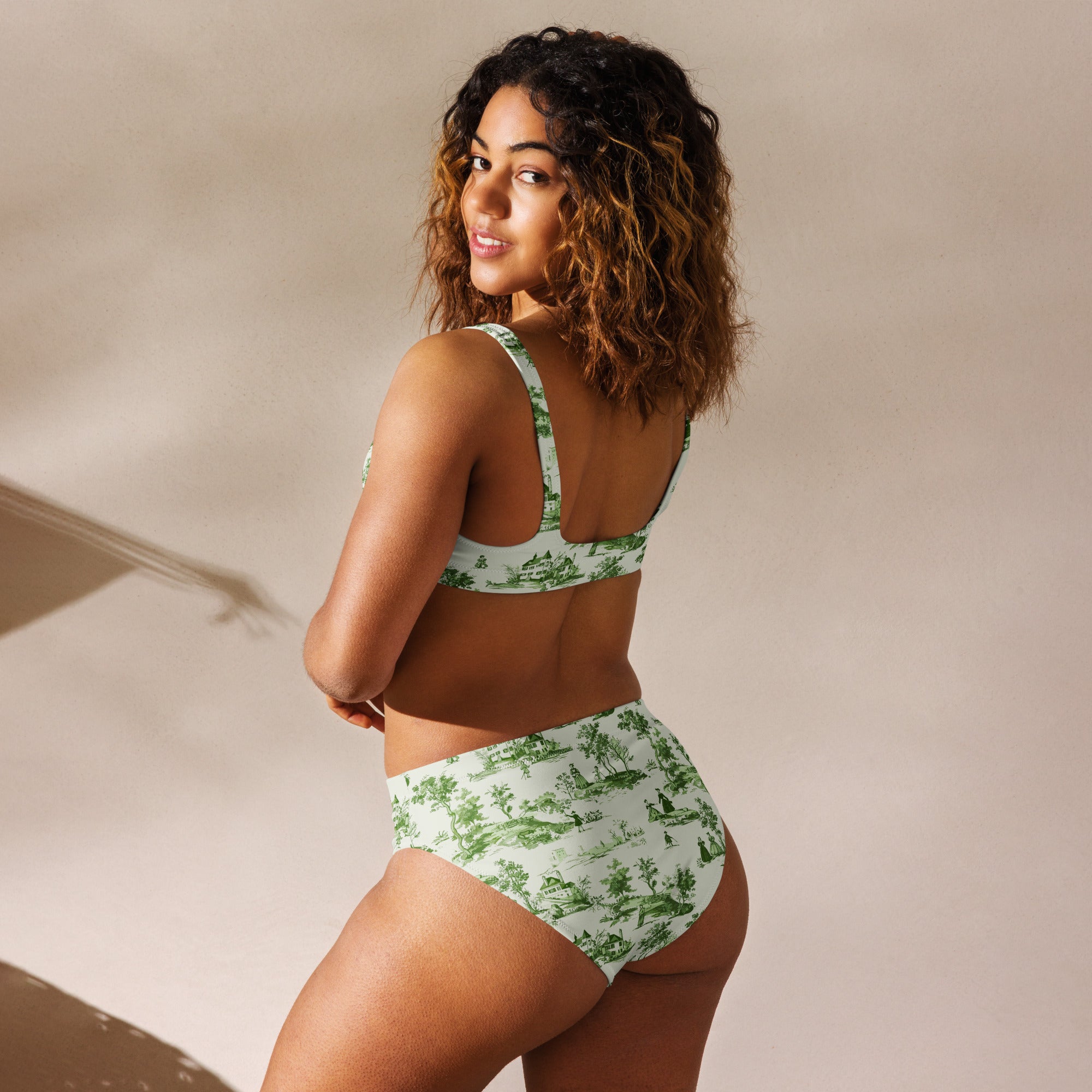 Toile d'Avignon Recycled High-Waisted Bikini - The Global Wanderer