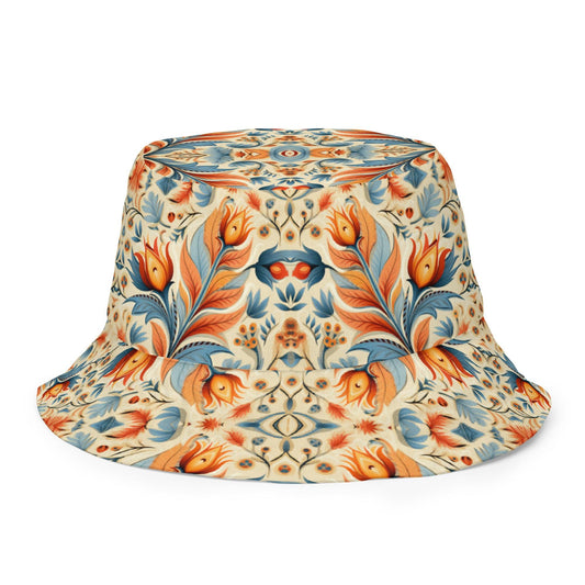 Bavarian Fall Folk Art Reversible Bucket Hat - The Global Wanderer