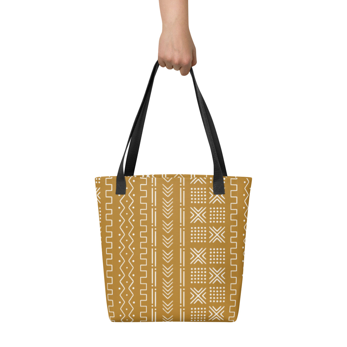 Savanna Ochre Mud Cloth Tote Bag - The Global Wanderer