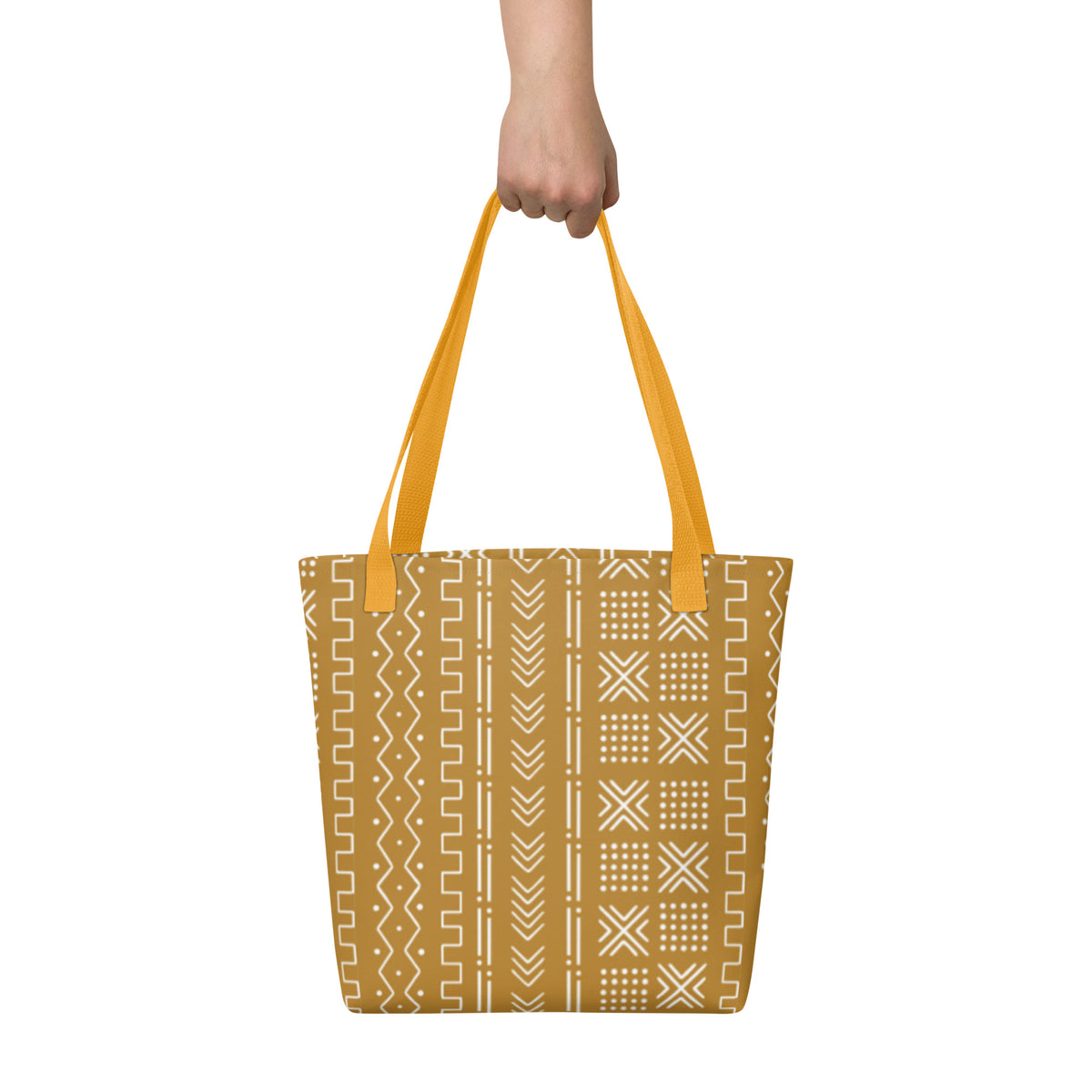 Savanna Ochre Mud Cloth Tote Bag - The Global Wanderer
