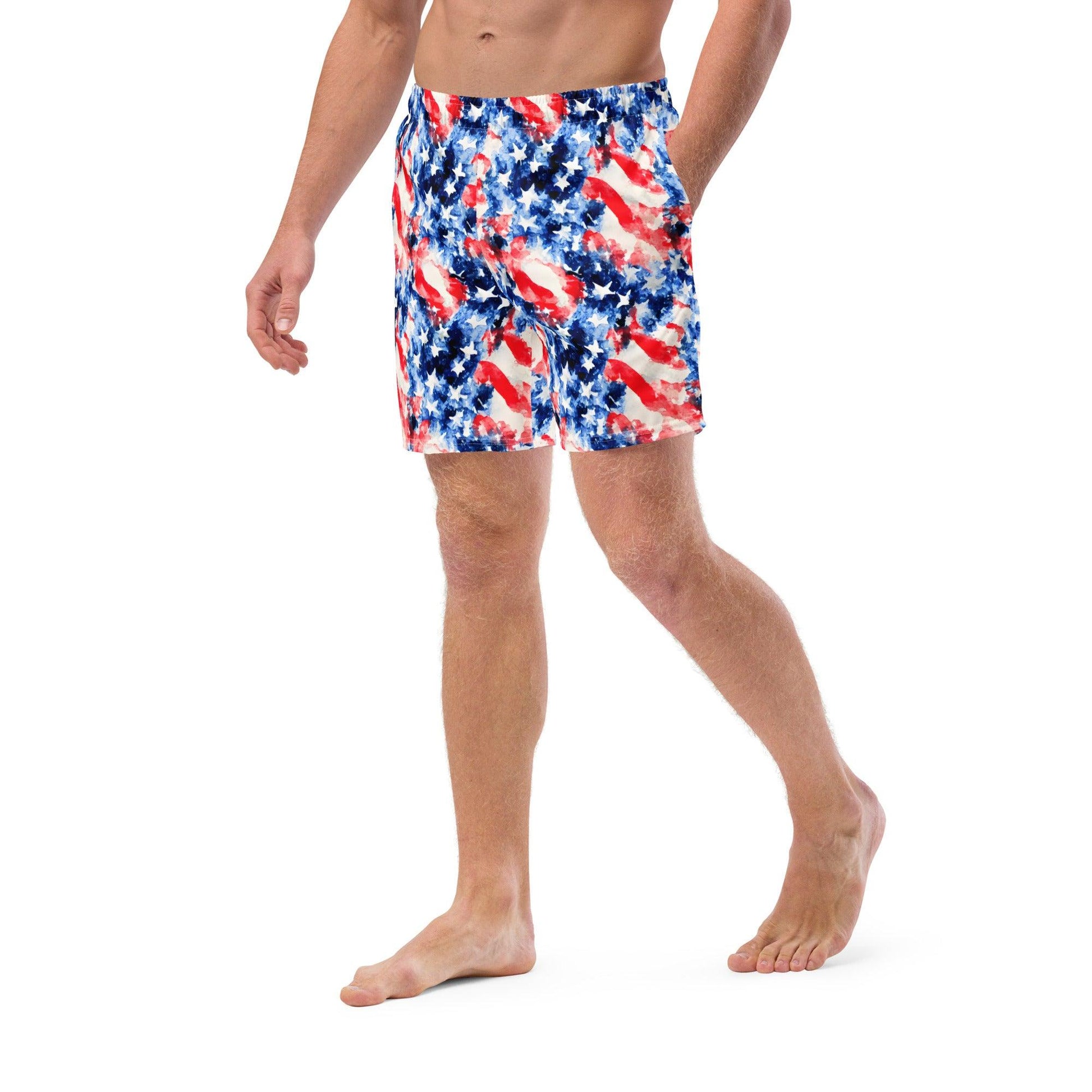 American Flag Recycled Men's Swim Trunks - The Global Wanderer