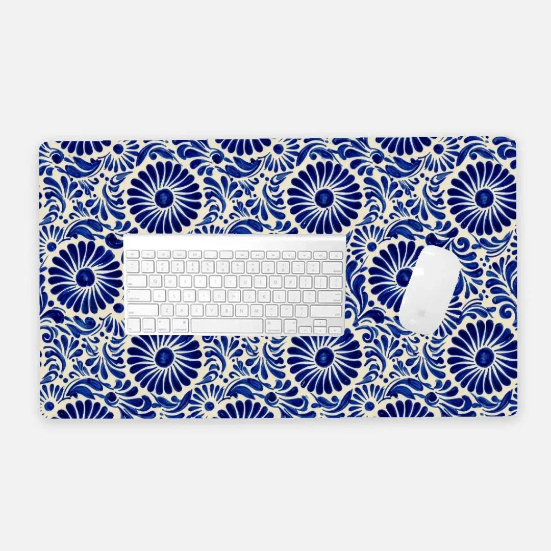 Atlixco Talavera Tile Desk Mat - The Global Wanderer