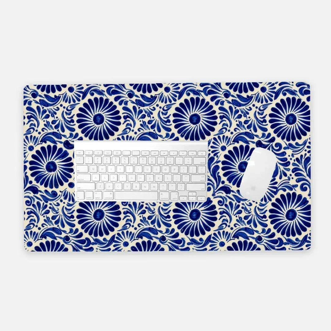 Atlixco Talavera Tile Desk Mat - The Global Wanderer
