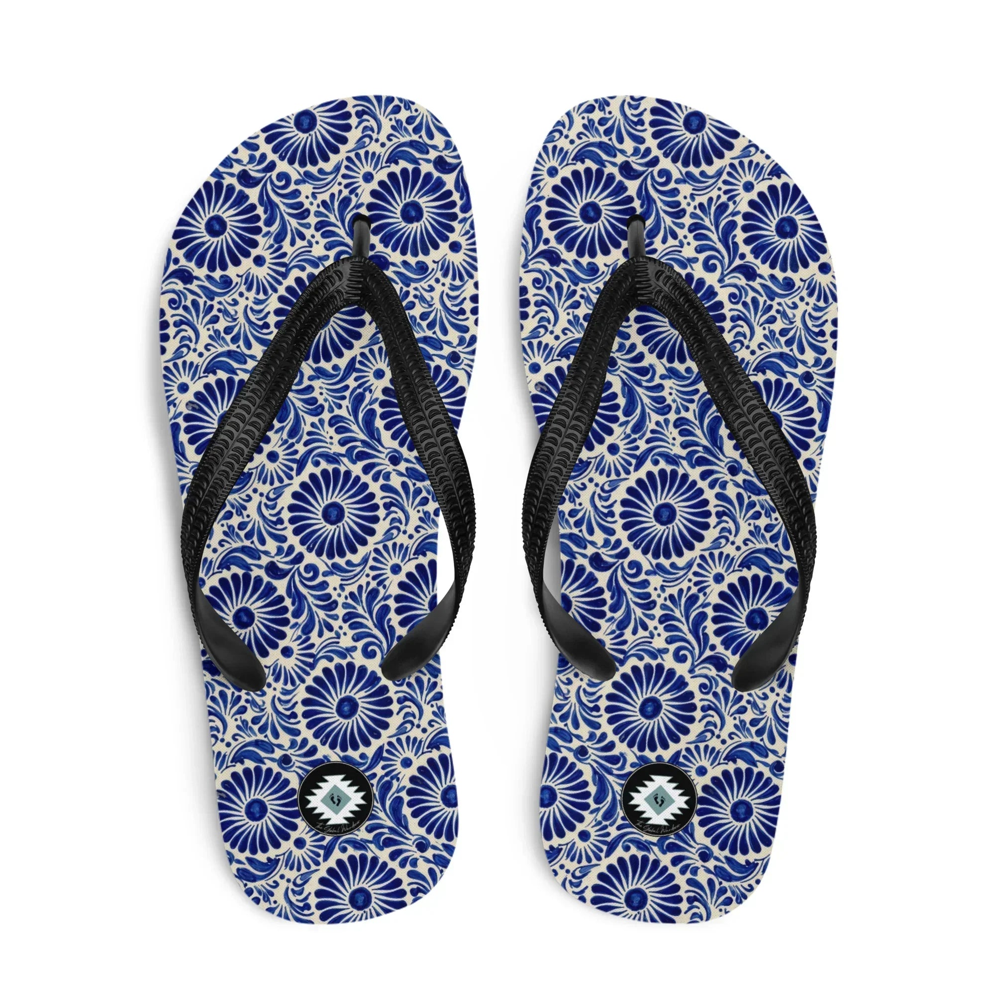 Atlixco Talavera Tile Flip Flops - The Global Wanderer