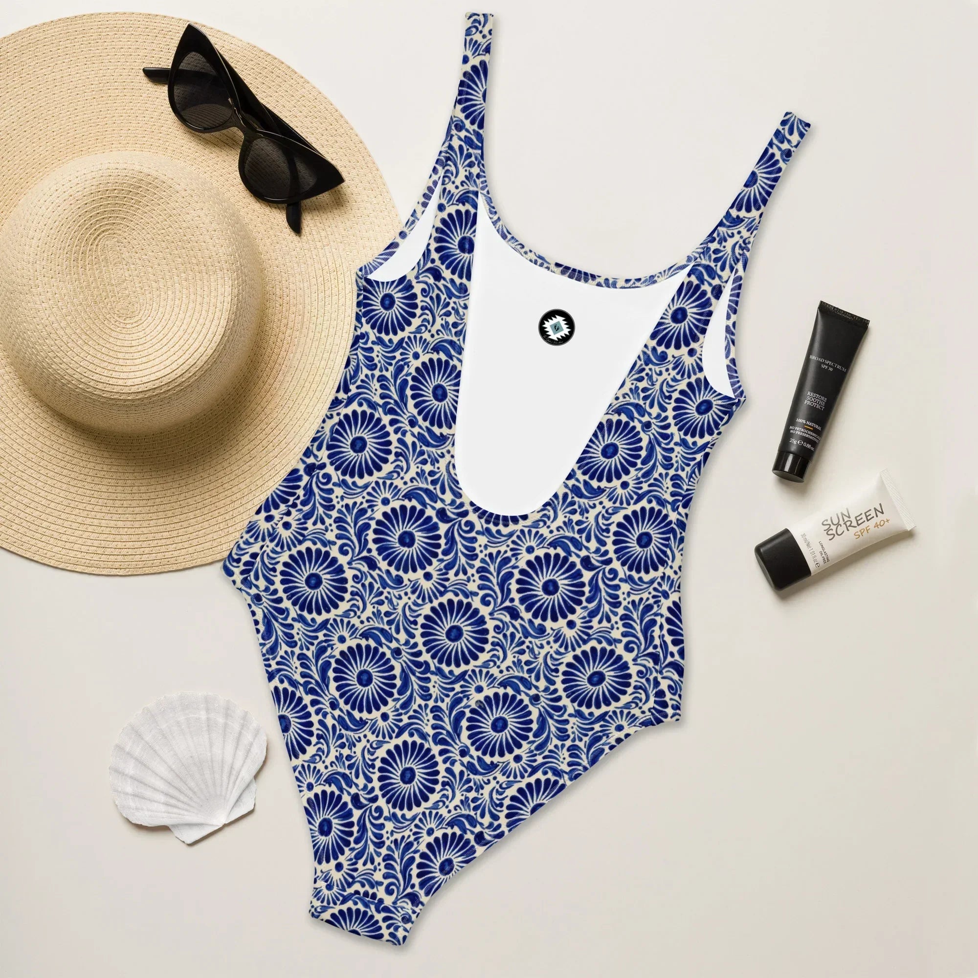 Atlixco Talavera Tile One-Piece Swimsuit - The Global Wanderer