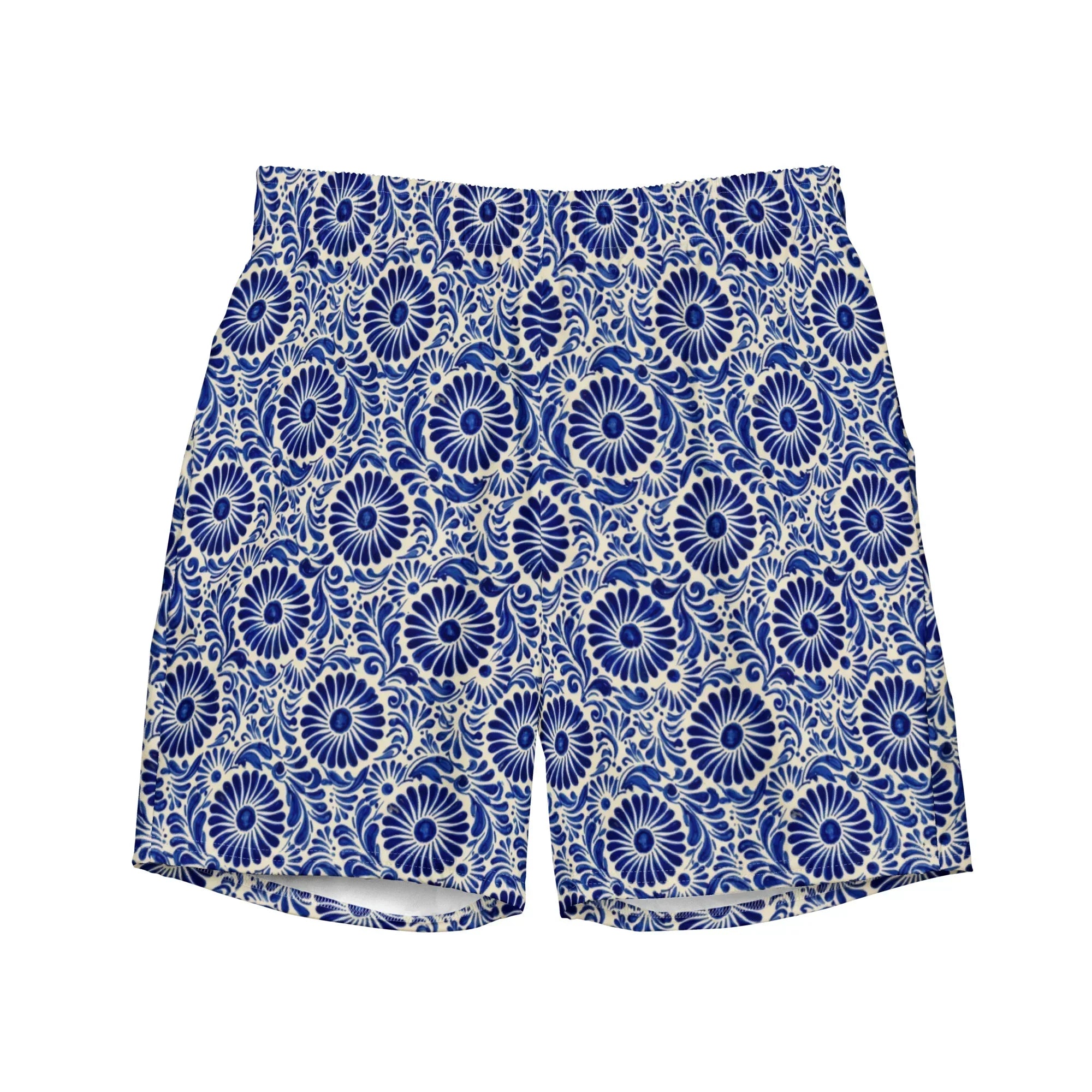 Atlixco Talavera Tile Recycled Swim Trunks - The Global Wanderer