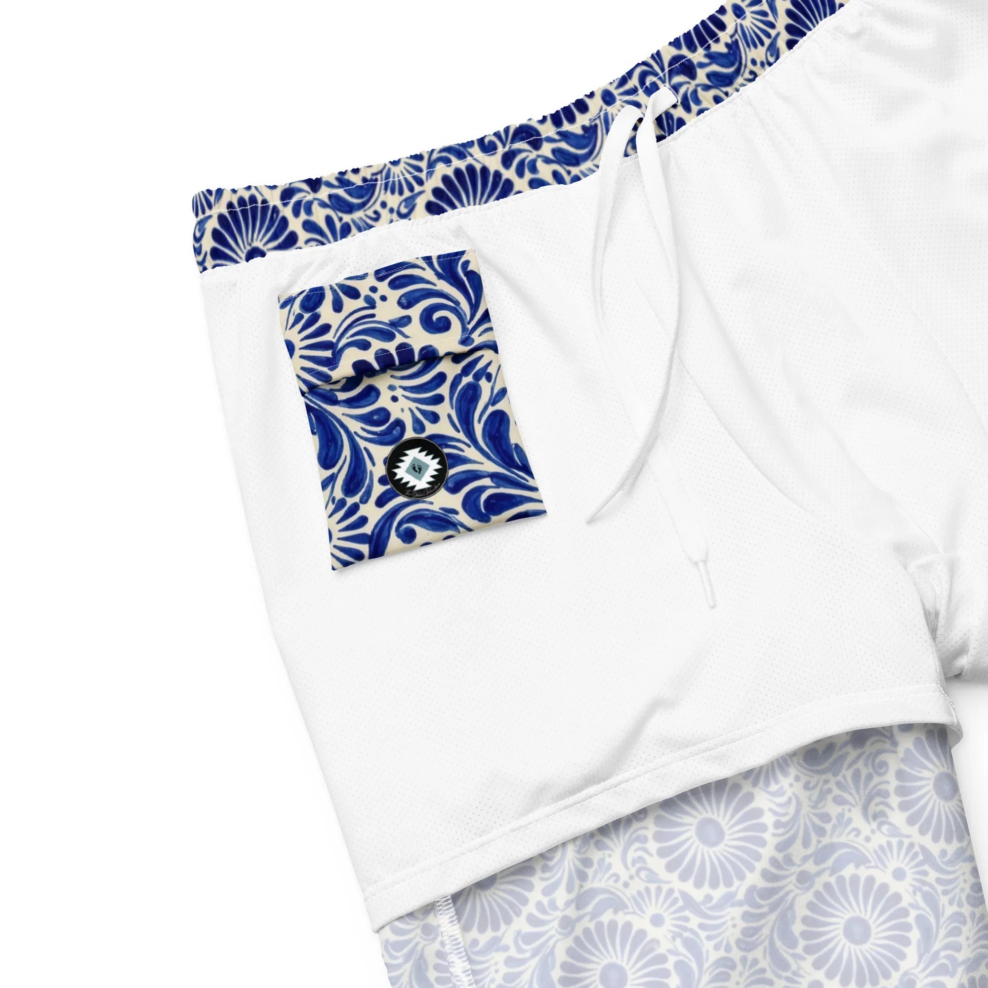 Atlixco Talavera Tile Recycled Swim Trunks - The Global Wanderer
