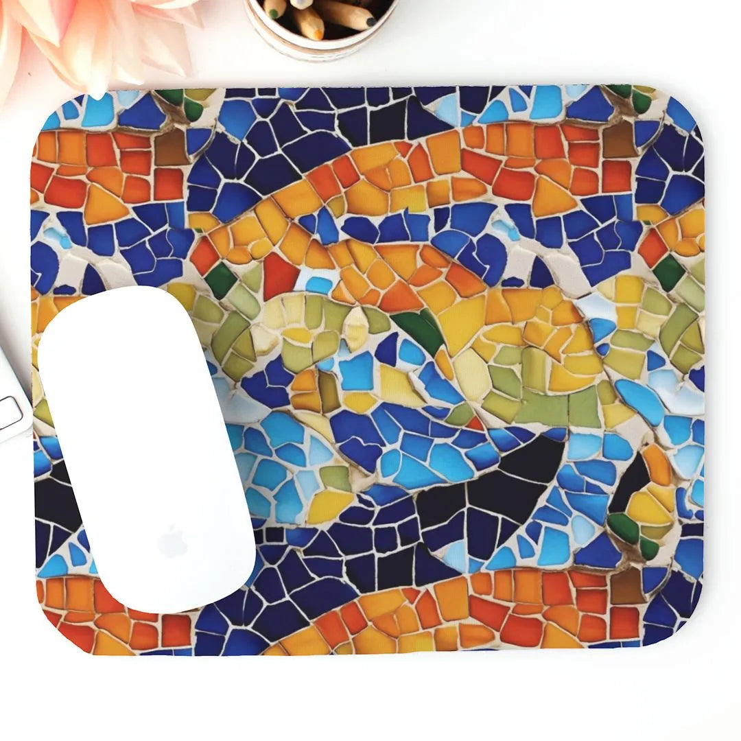 Barcelona Colors Mosaic Mouse Pad - The Global Wanderer