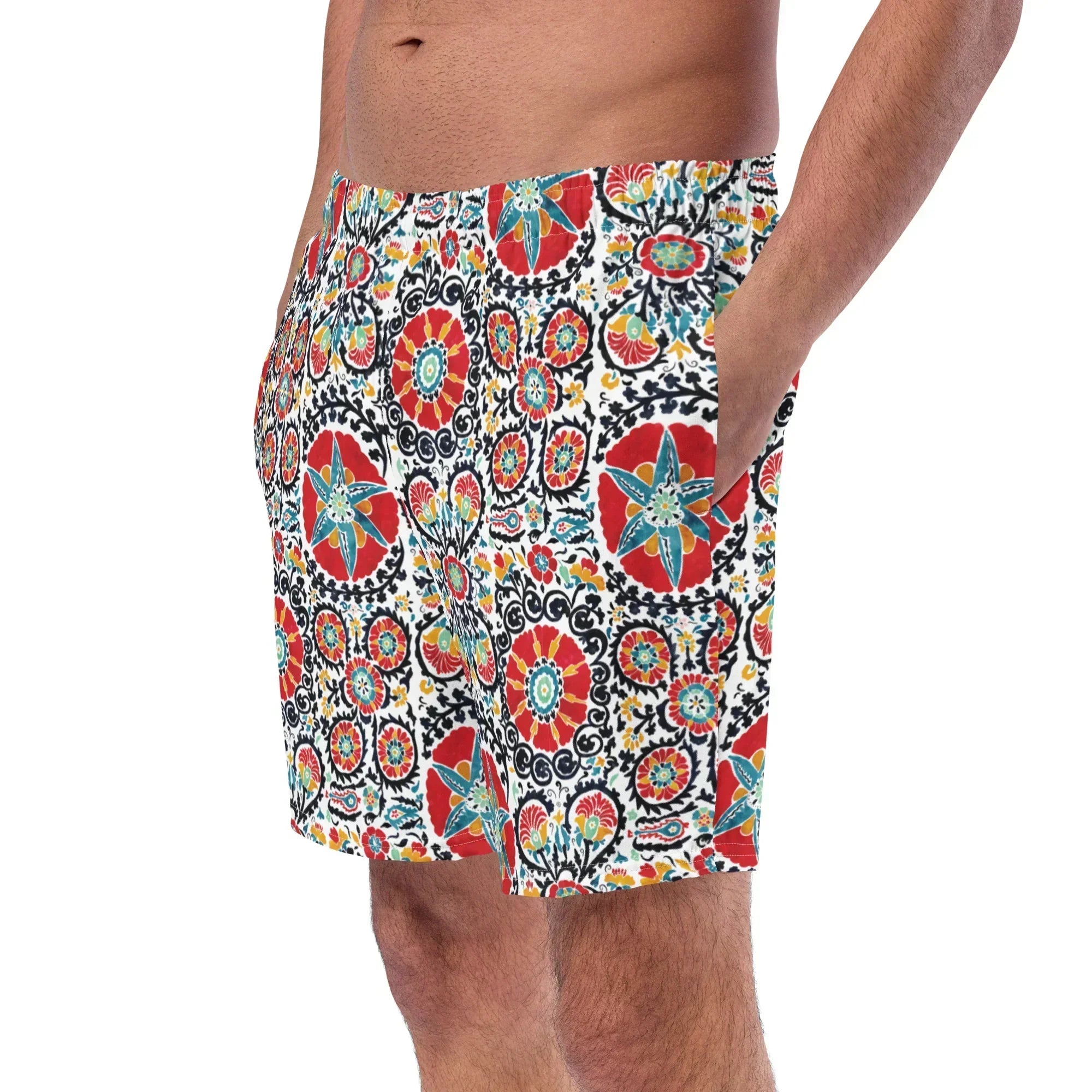 Bukhara Suzani Recycled Swim Trunks - The Global Wanderer