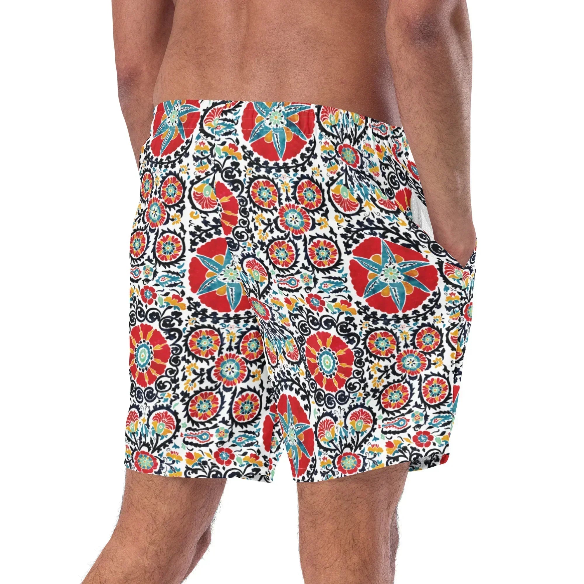Bukhara Suzani Recycled Swim Trunks - The Global Wanderer