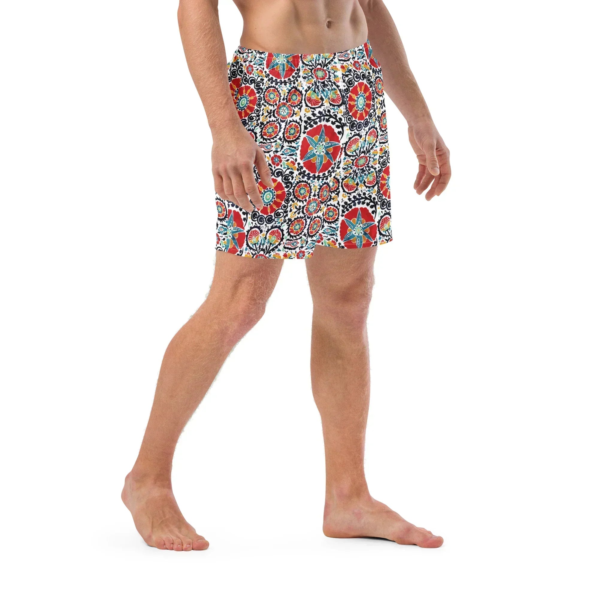Bukhara Suzani Recycled Swim Trunks - The Global Wanderer