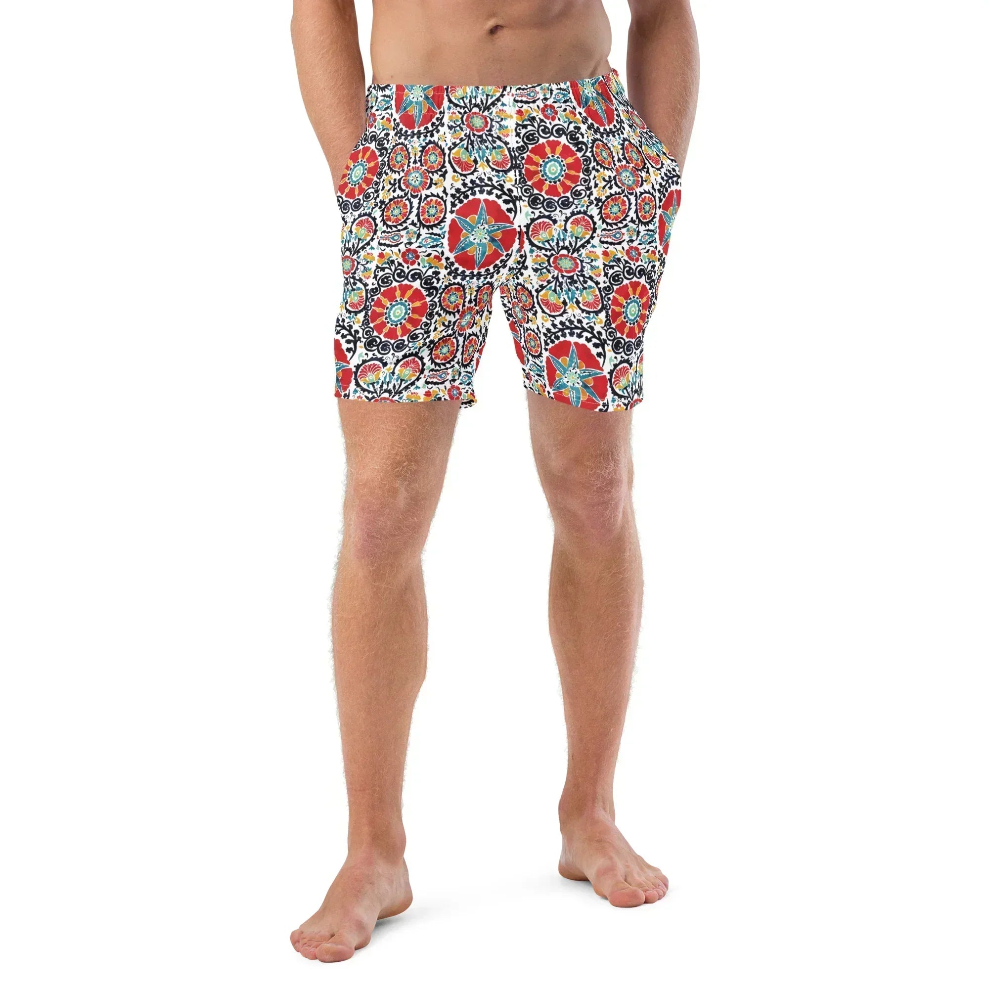 Bukhara Suzani Recycled Swim Trunks - The Global Wanderer