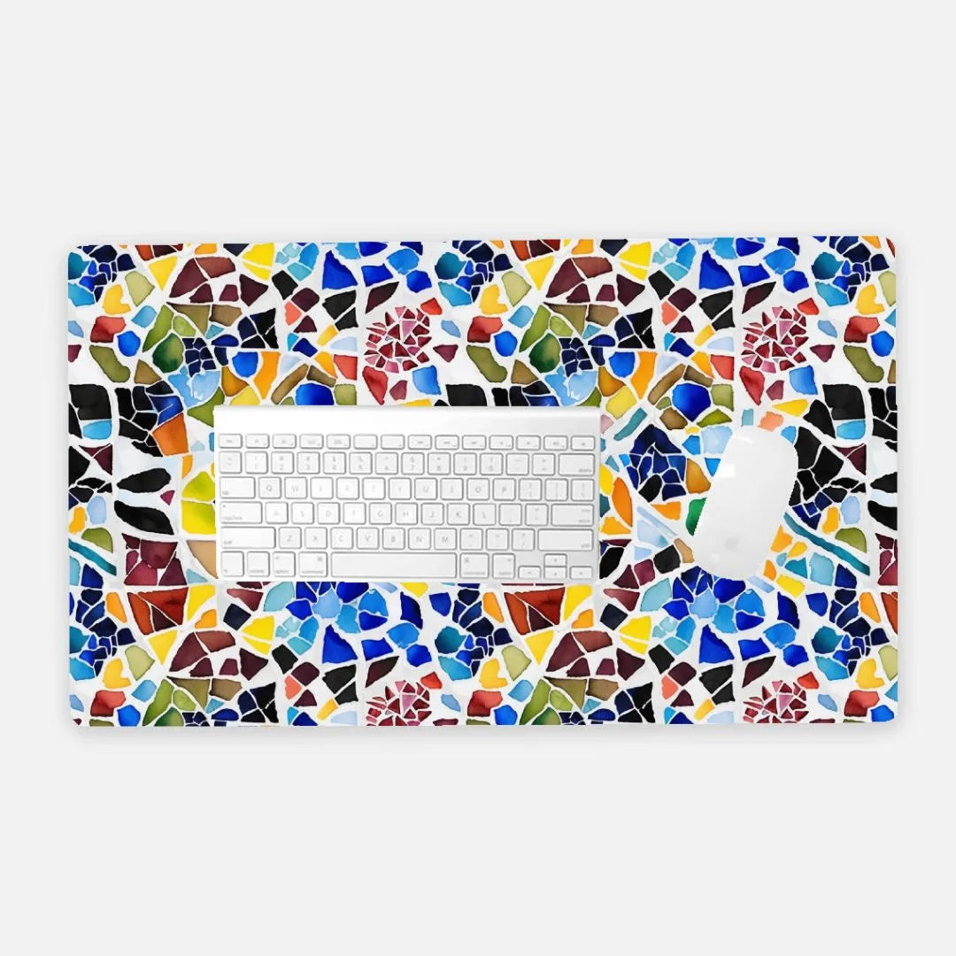 Cadaqués Bohemian Mosaic Desk Mat - The Global Wanderer