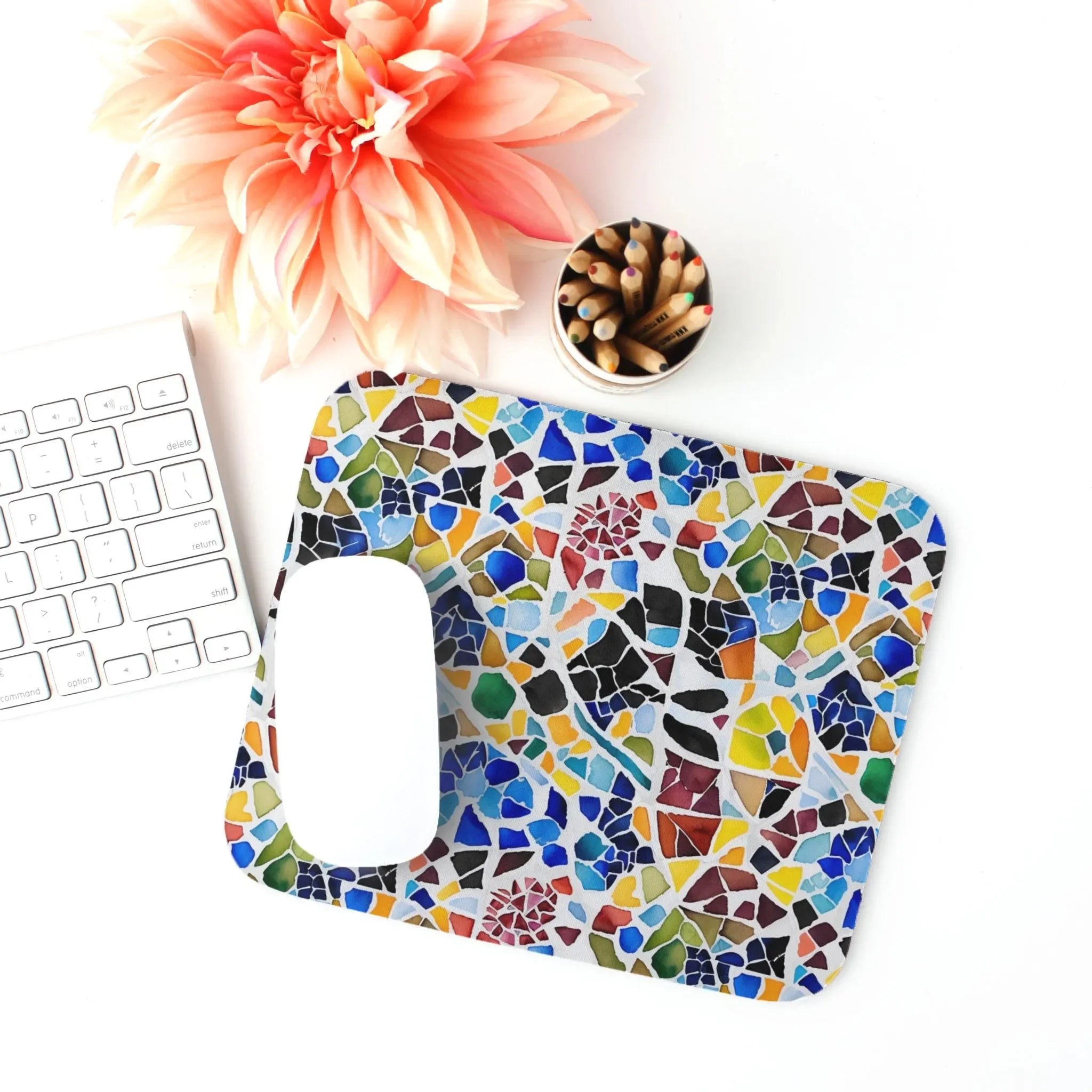 Cadaqués Bohemian Mosaic Mouse Pad - The Global Wanderer