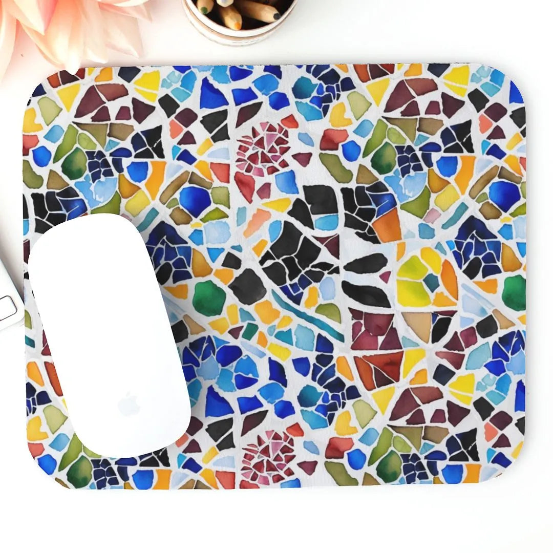 Cadaqués Bohemian Mosaic Mouse Pad - The Global Wanderer