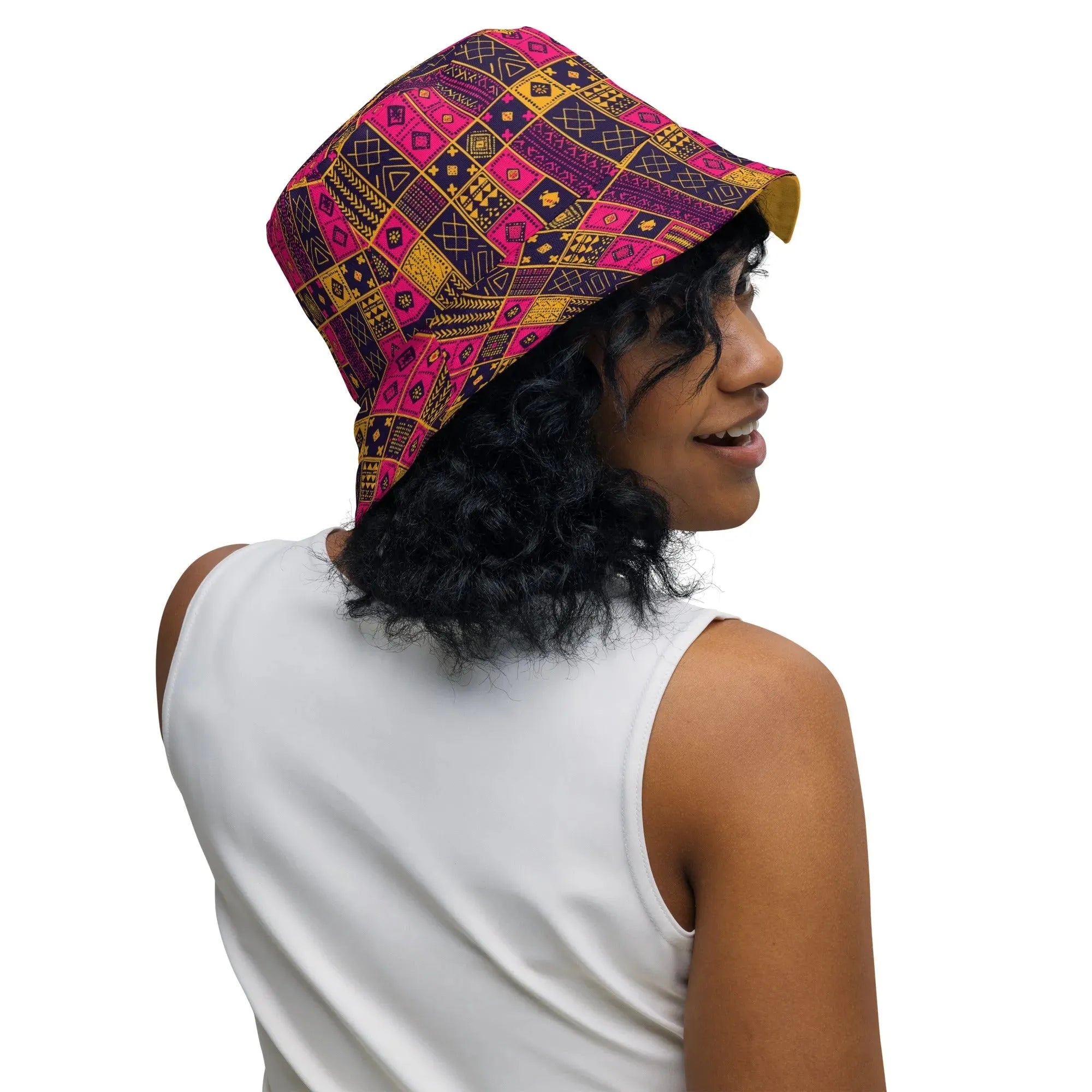 Ghanaian Kente Cloth Reversible Bucket Hat - The Global Wanderer
