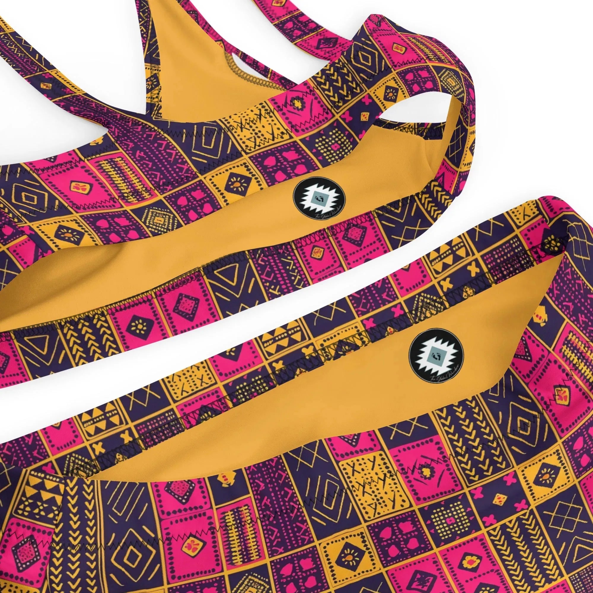 Ghanaian Kente Cloth Recycled High-Waisted Bikini - The Global Wanderer