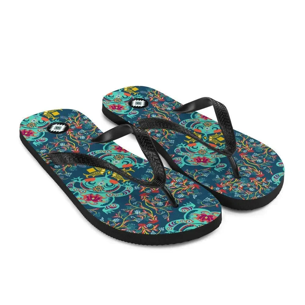 Chinese Folk Art Flip Flops - The Global Wanderer