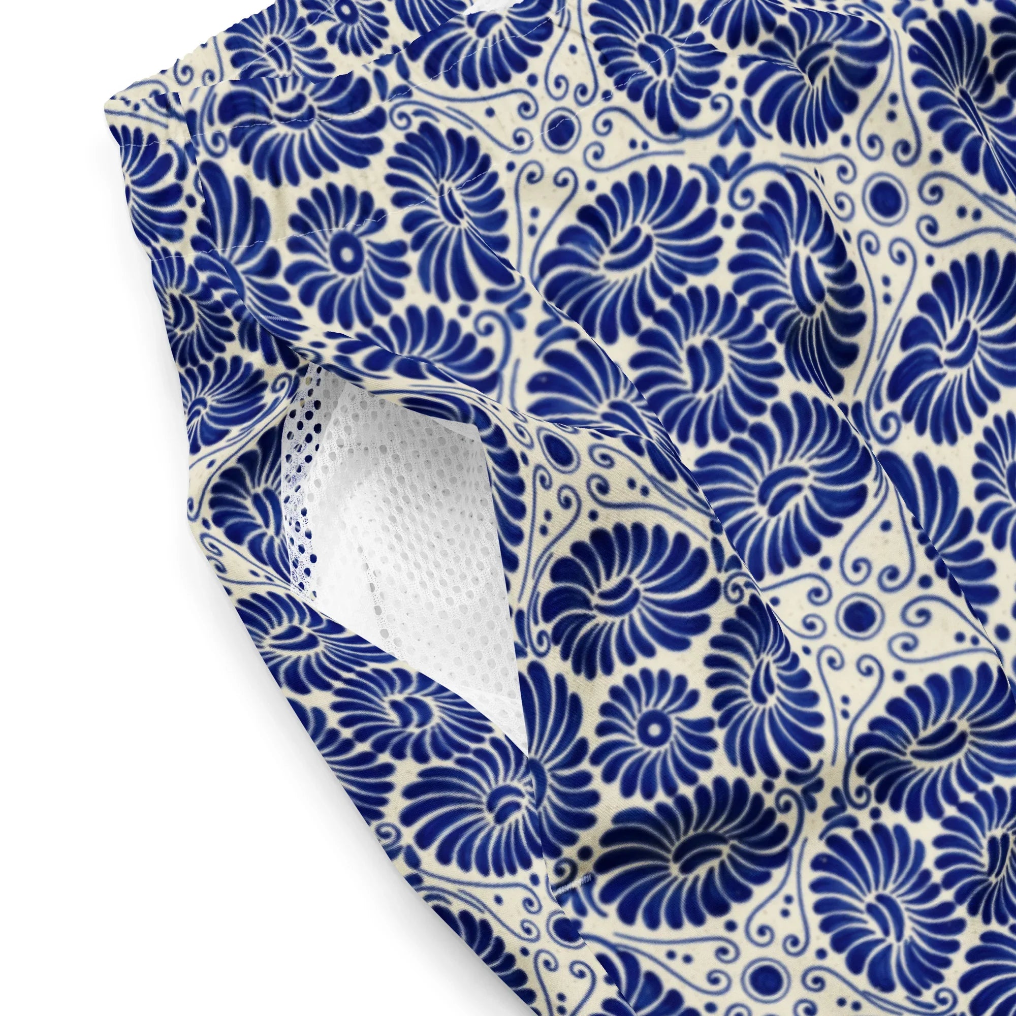 Cholula Talavera Tile Recycled Swim Trunks - The Global Wanderer