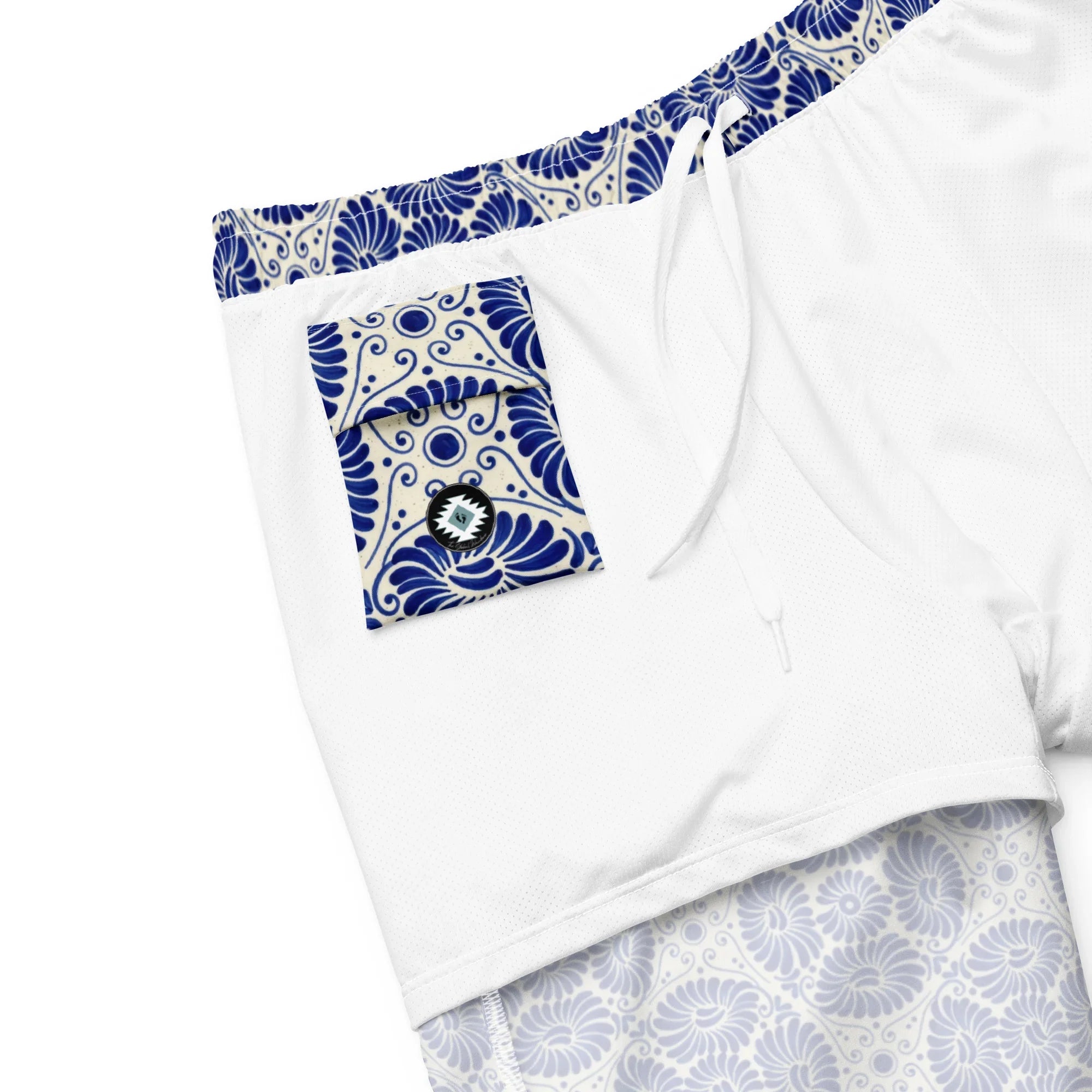 Cholula Talavera Tile Recycled Swim Trunks - The Global Wanderer