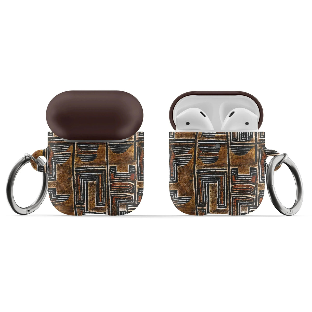 Cocoa Lines Mud Cloth AirPods Case - The Global Wanderer