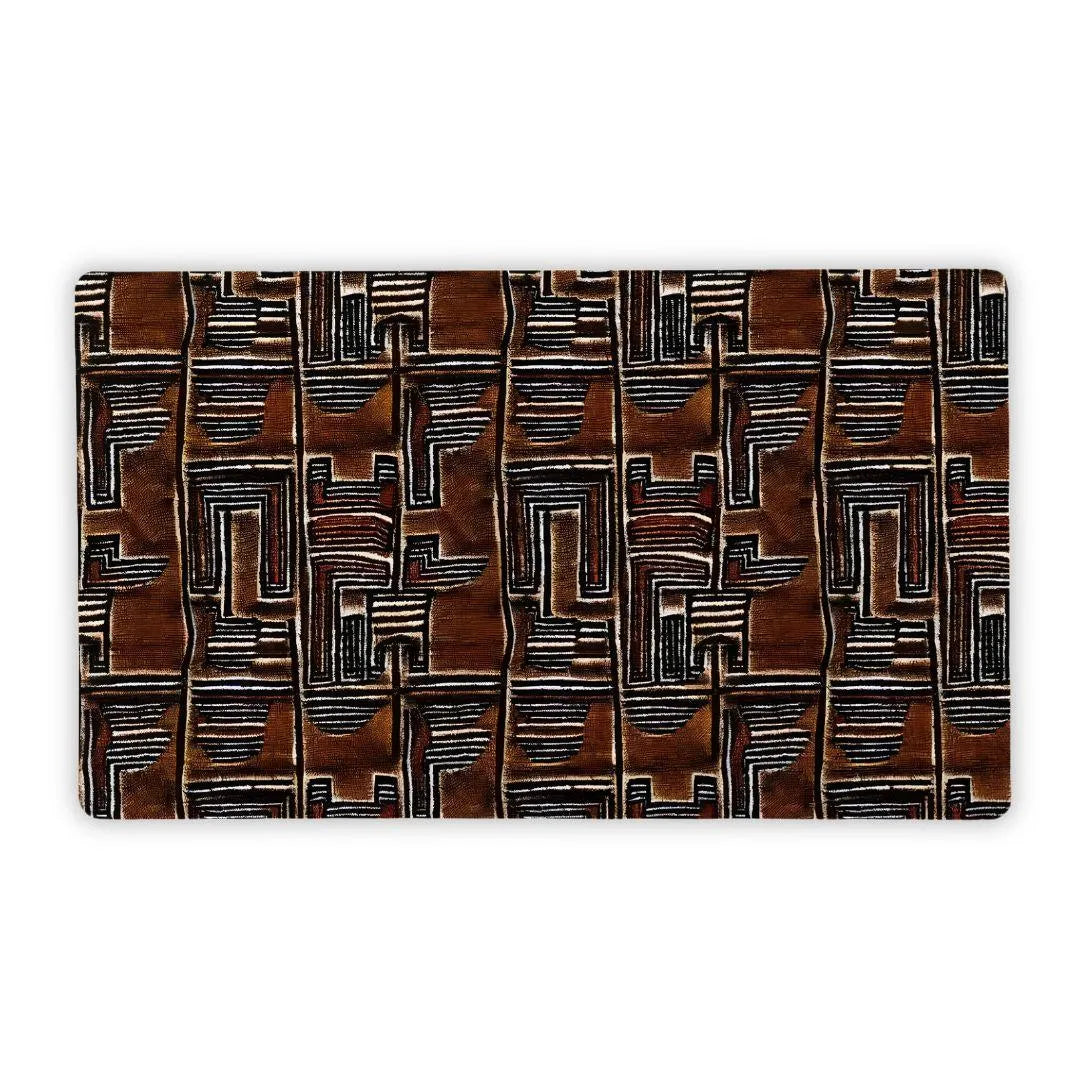 Cocoa Lines Mud Cloth Desk Mat - The Global Wanderer