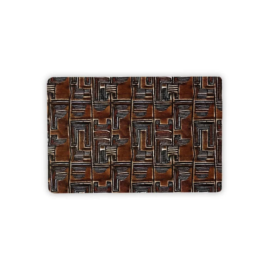 Cocoa Lines Mud Cloth Desk Mat - The Global Wanderer