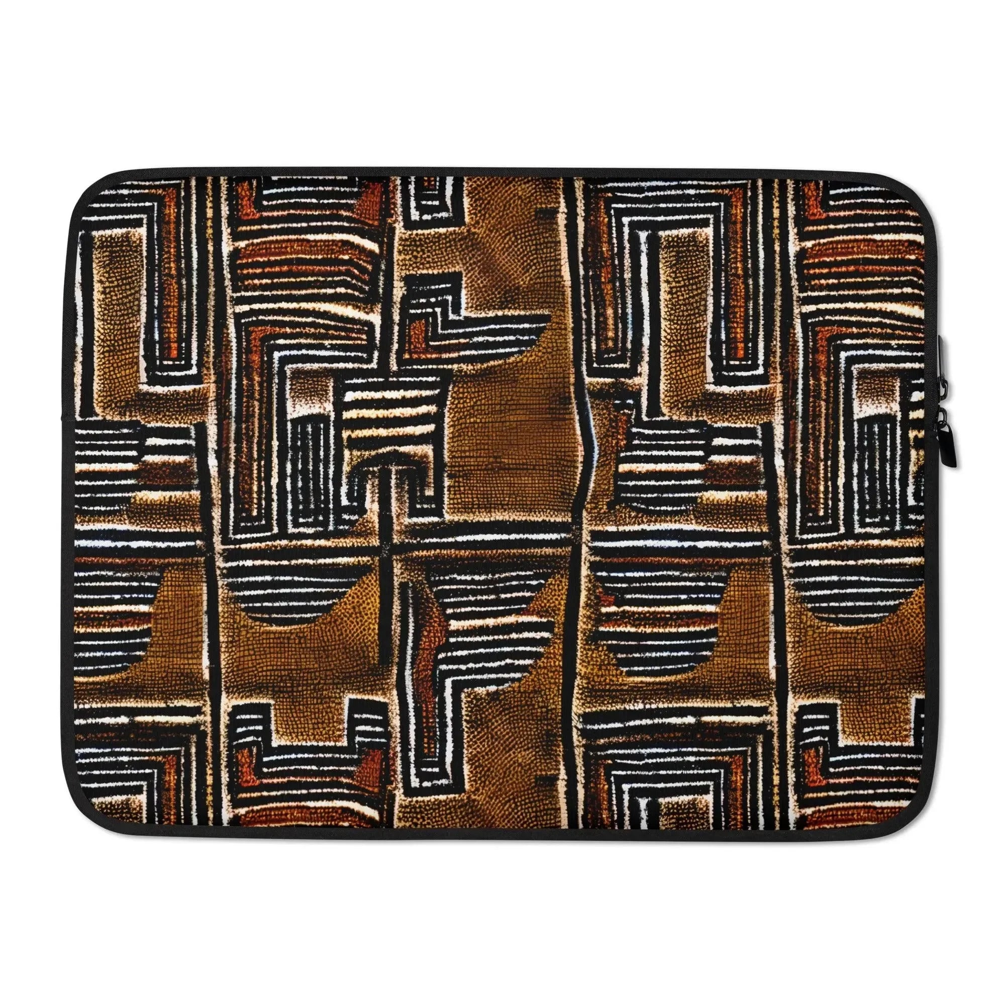 Cocoa Lines Mud Cloth Laptop Case - The Global Wanderer