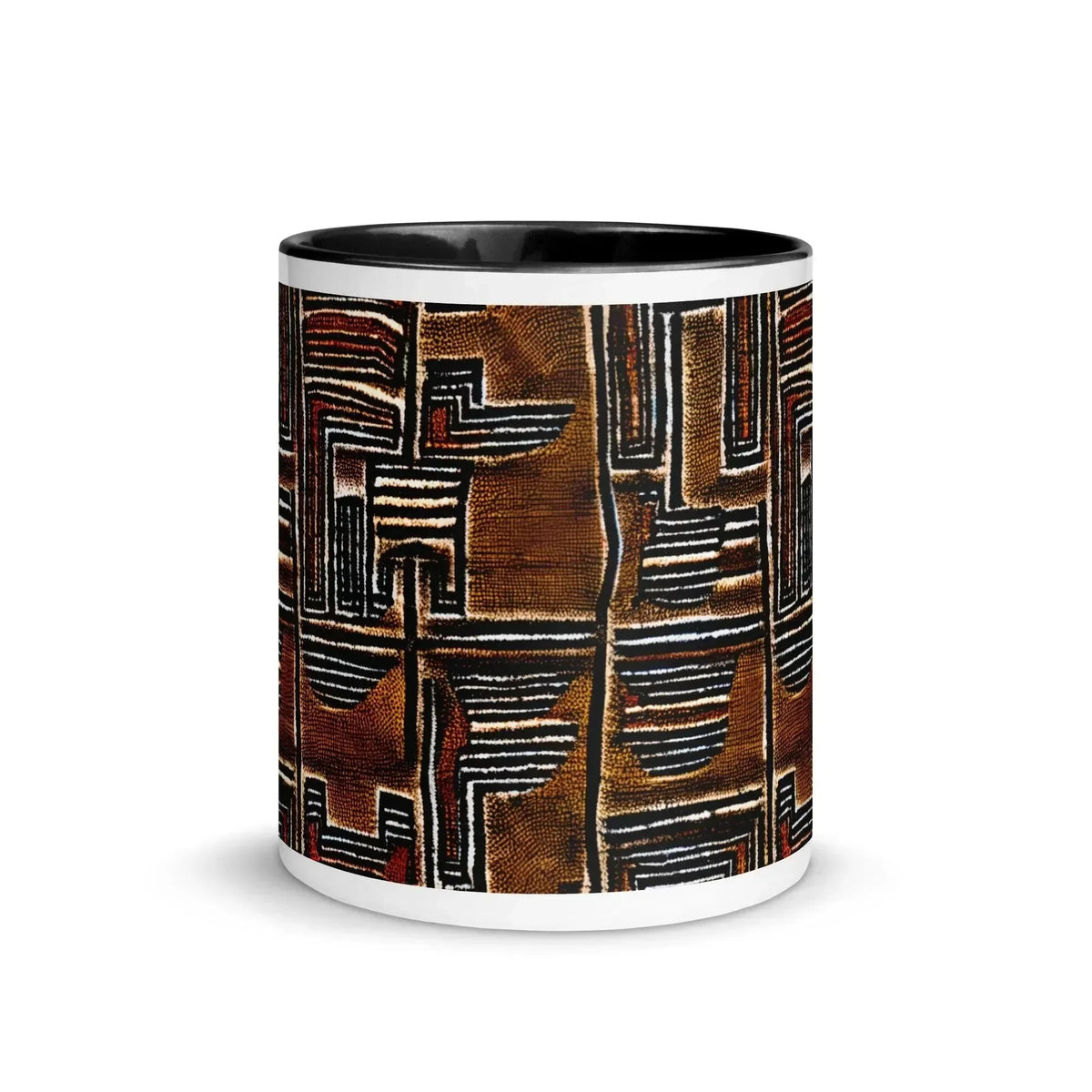 Cocoa Lines Mud Cloth Mug - The Global Wanderer