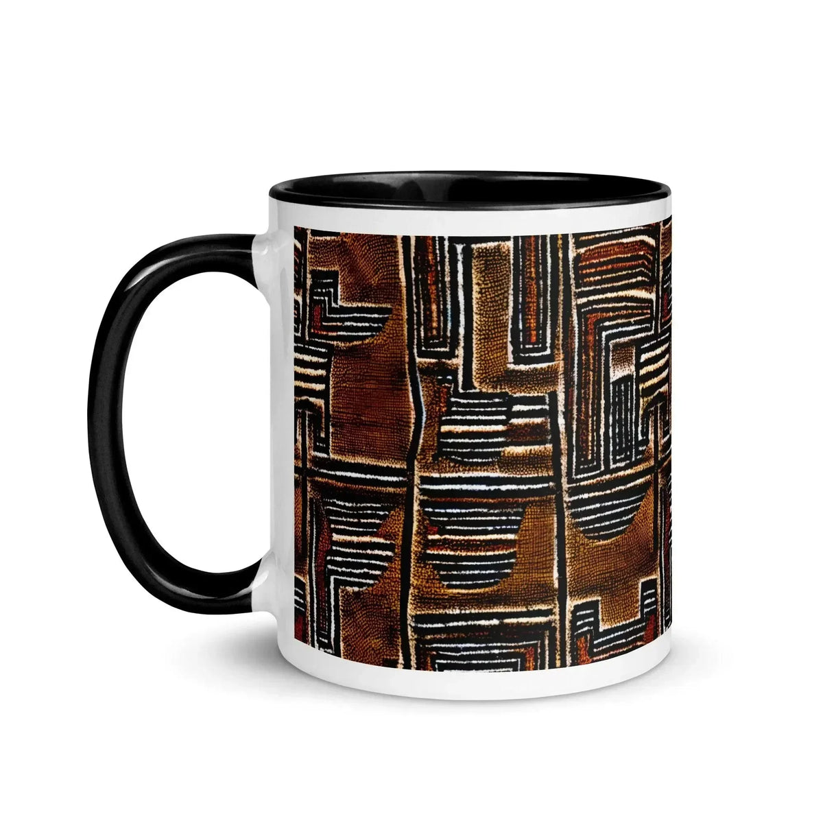 Cocoa Lines Mud Cloth Mug - The Global Wanderer