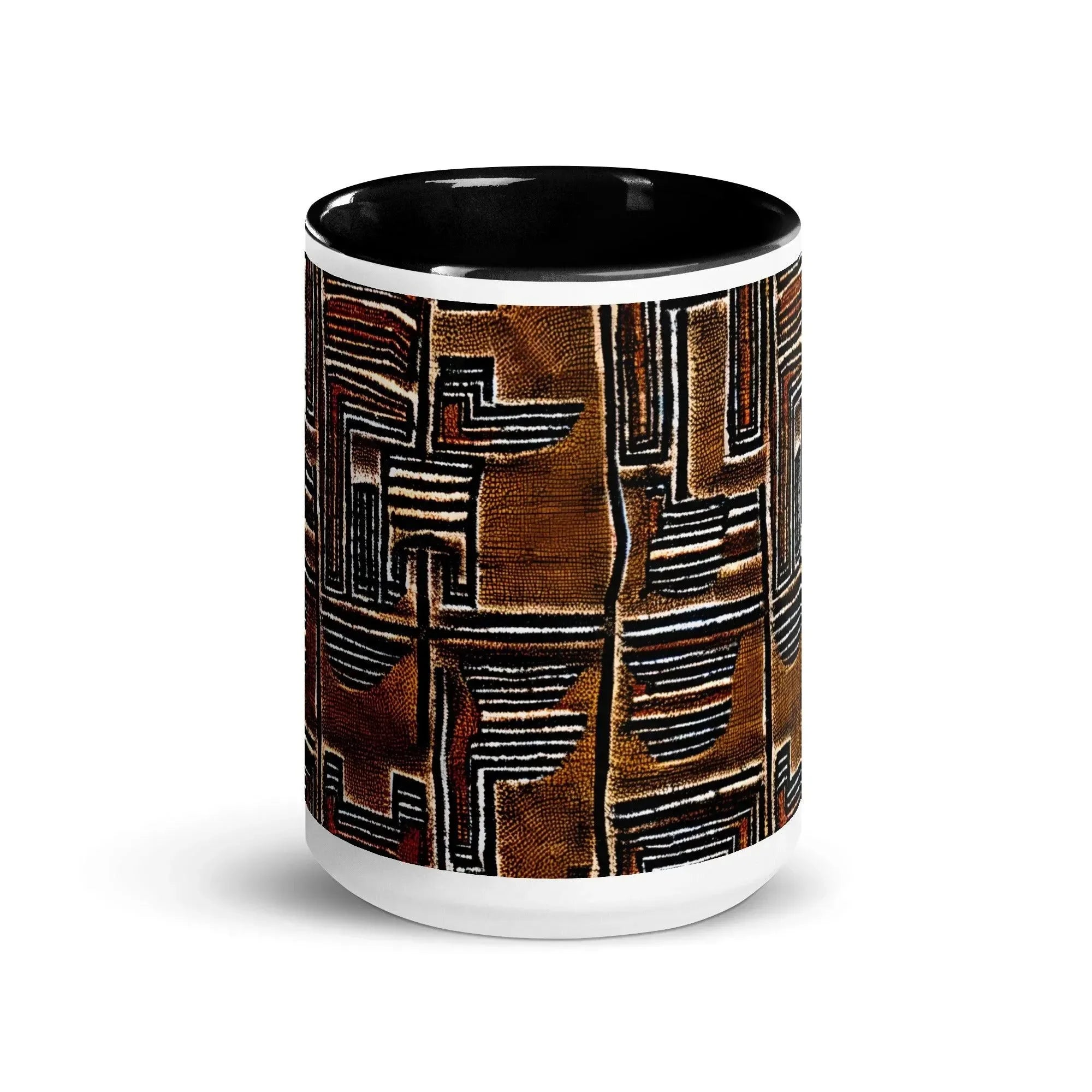 Cocoa Lines Mud Cloth Mug - The Global Wanderer