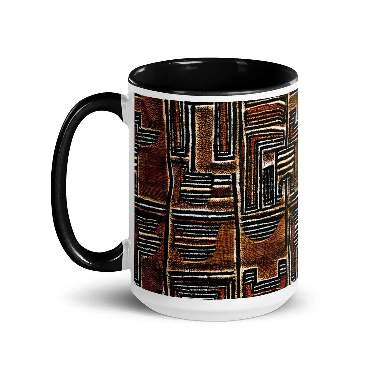 Cocoa Lines Mud Cloth Mug - The Global Wanderer