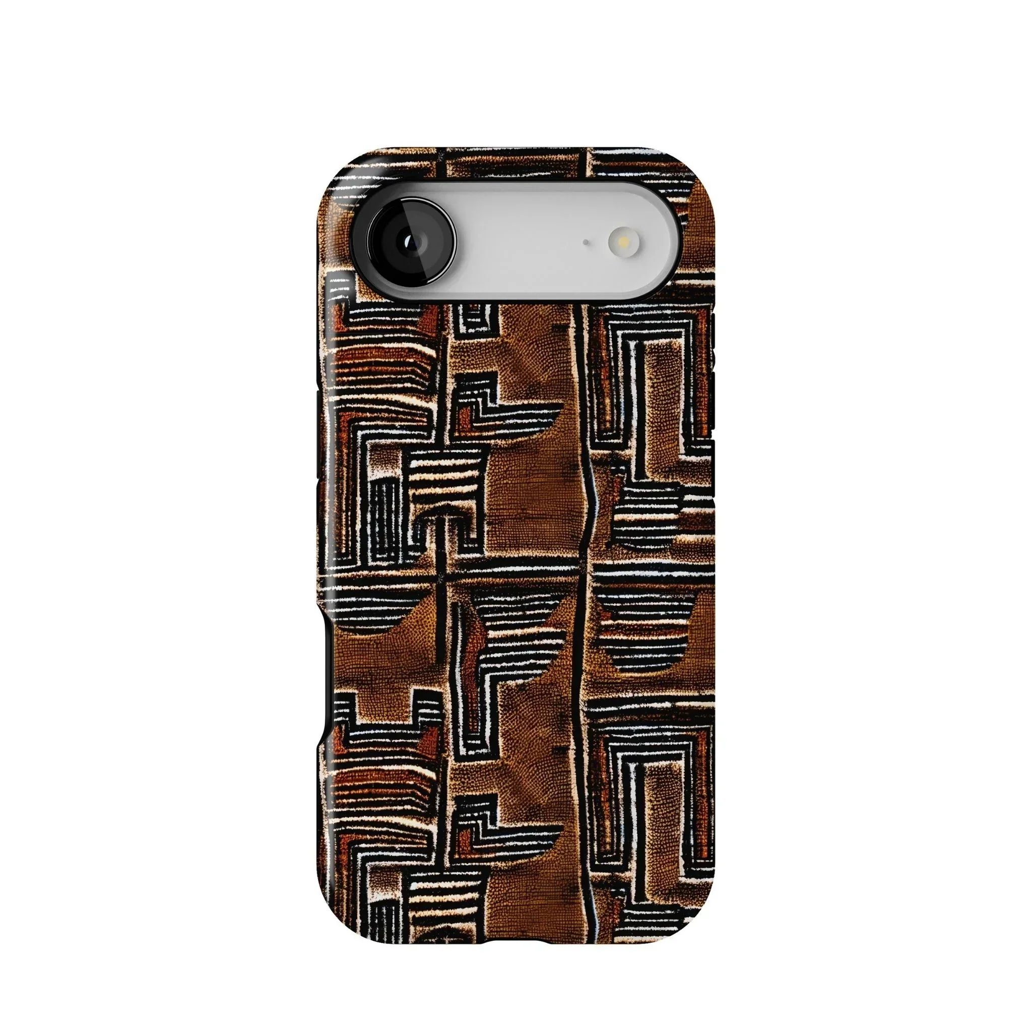 Cocoa Lines Mud Cloth Tough MagSafe iPhone Case - The Global Wanderer