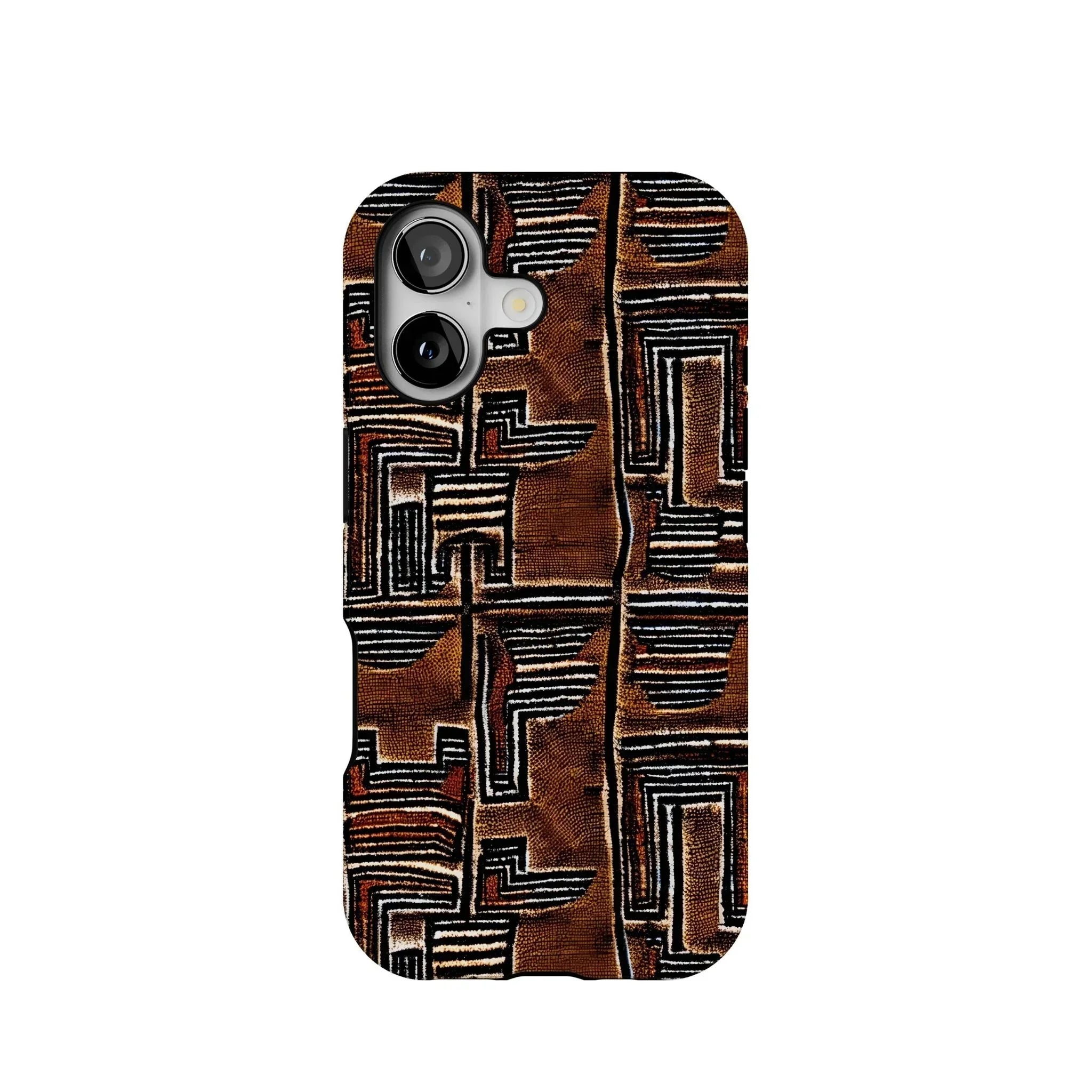 Cocoa Lines Mud Cloth Tough MagSafe iPhone Case - The Global Wanderer