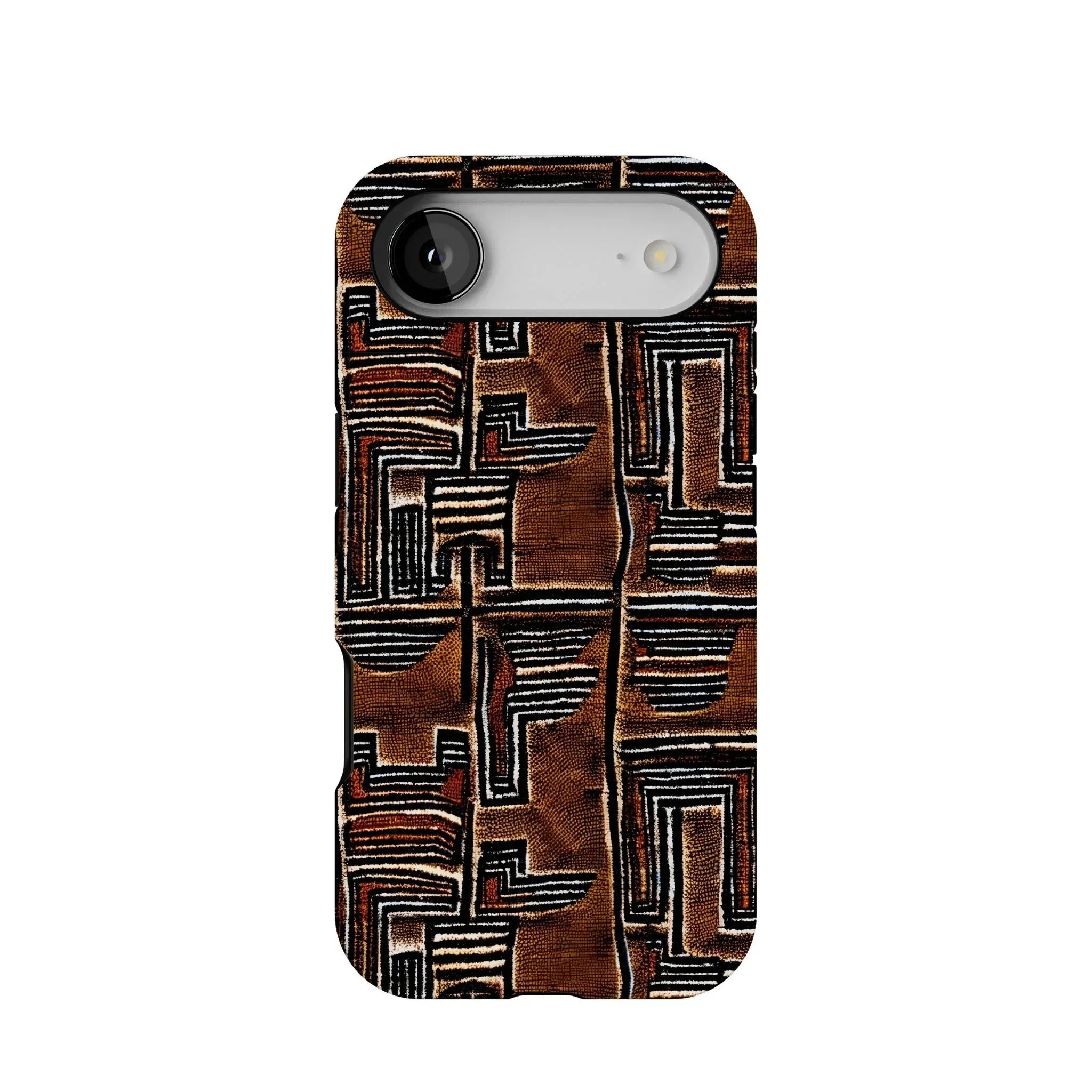 Cocoa Lines Mud Cloth Tough MagSafe iPhone Case - The Global Wanderer