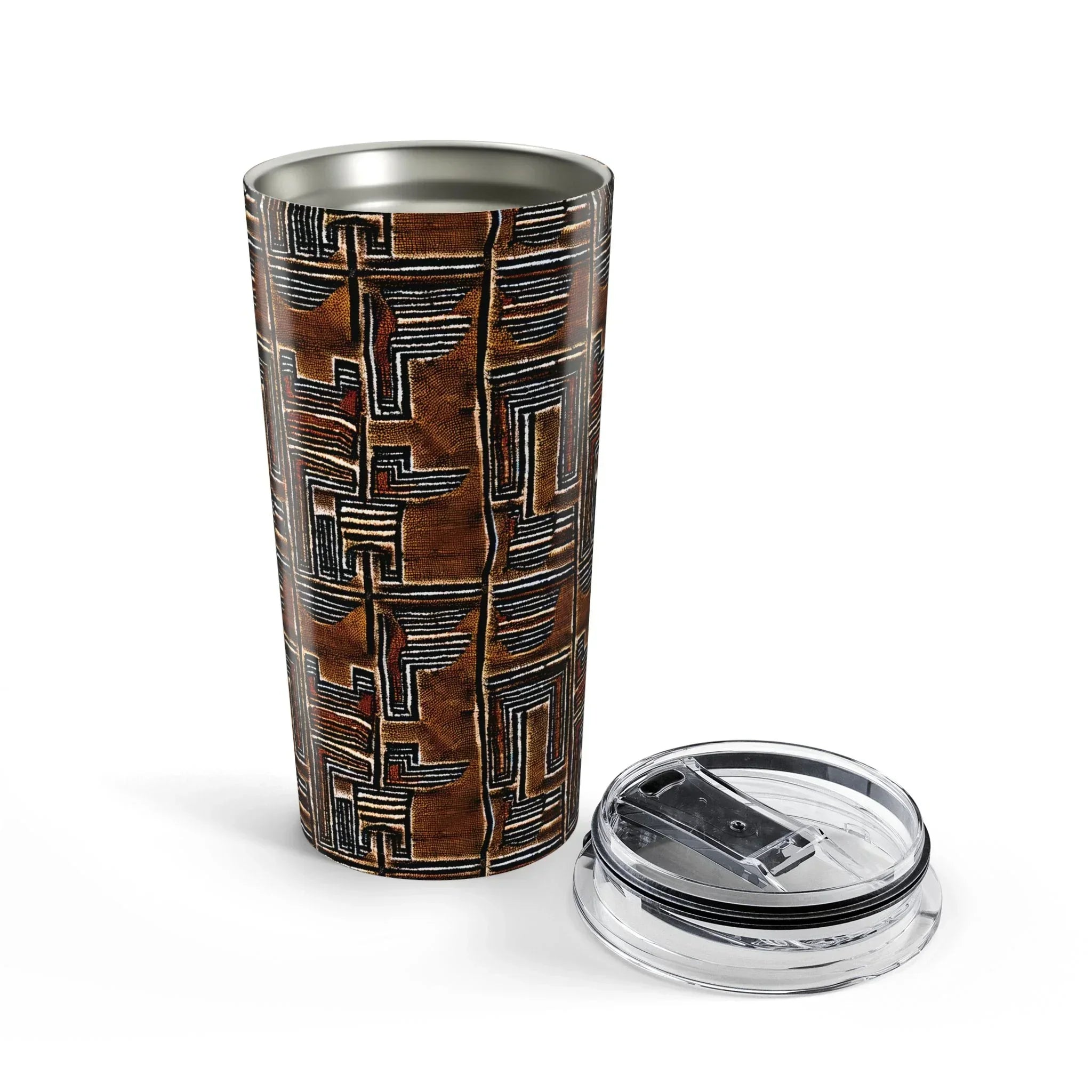 Cocoa Lines Mud Cloth Tumbler - The Global Wanderer