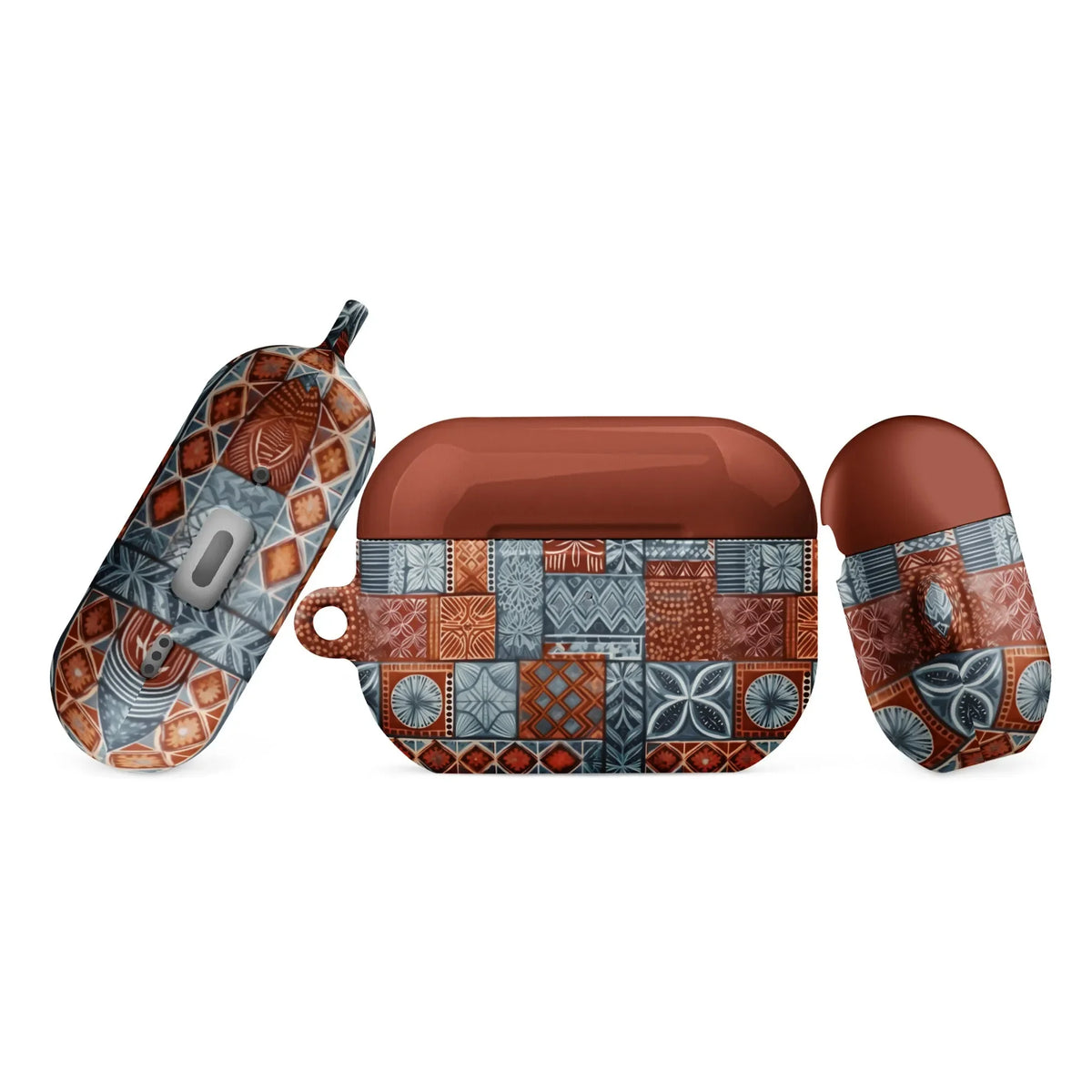 Coral Path Tapa Cloth AirPods Pro 2 Case - The Global Wanderer