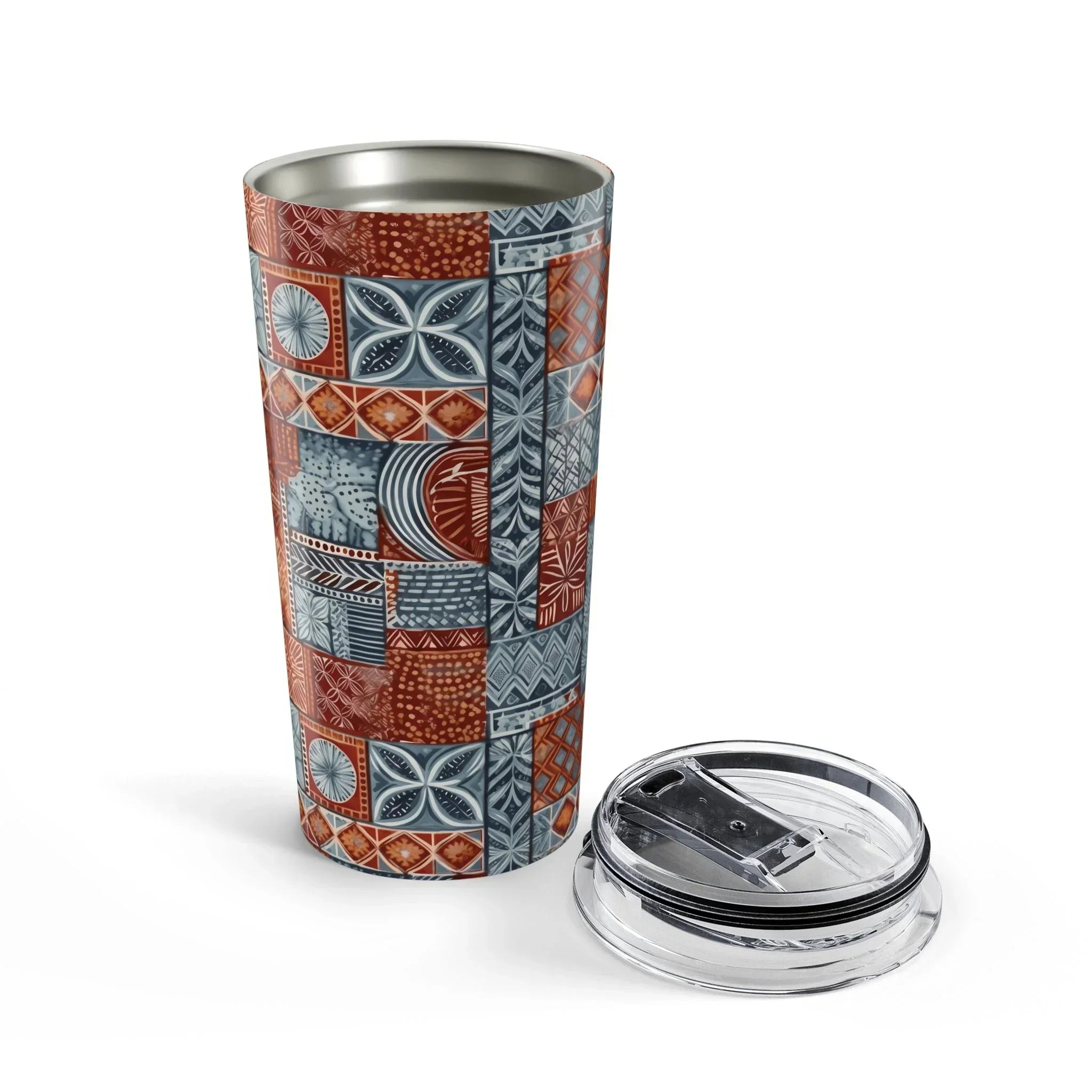 Coral Path Tapa Cloth Tumbler - The Global Wanderer