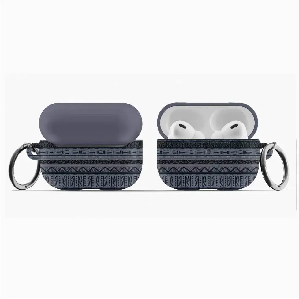 African Print AirPod Pro Case - Dark Blue - The Global Wanderer