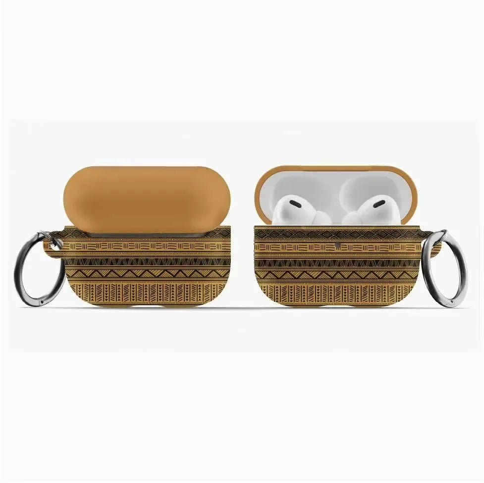 African Print AirPod Pro Case - Dark Yellow - The Global Wanderer
