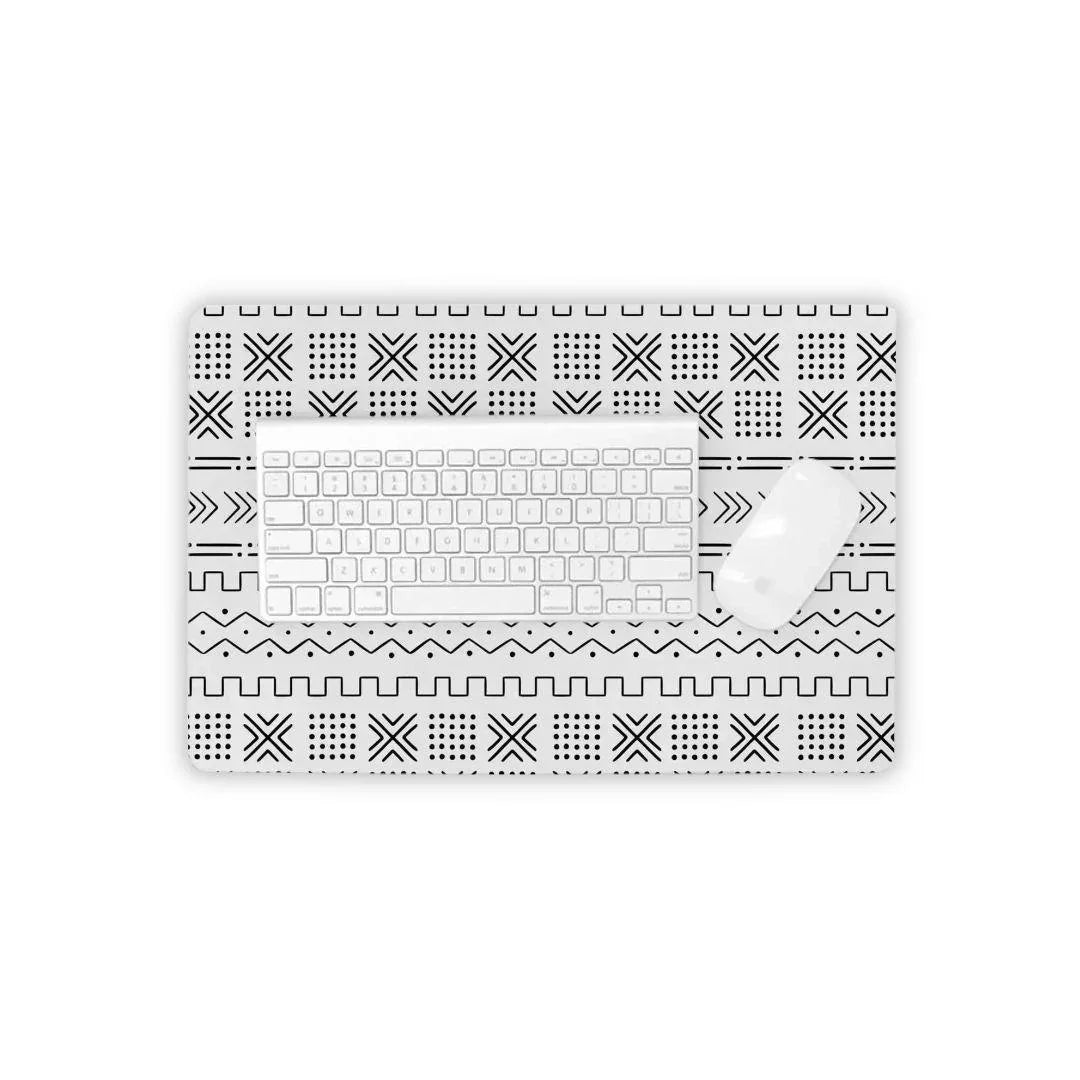 Djenné Ivory Mud Cloth Desk Mat - The Global Wanderer
