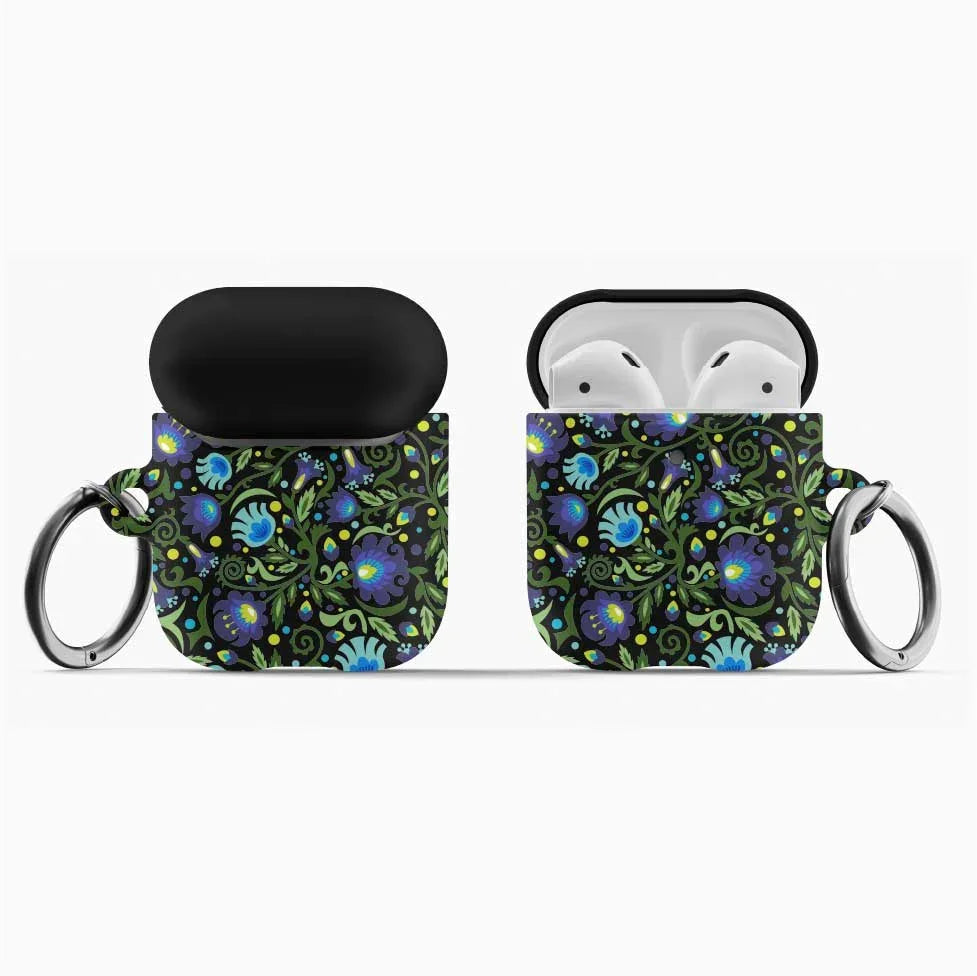 Gdańsk Blues Wycinanki AirPod Case over black - The Global Wanderer
