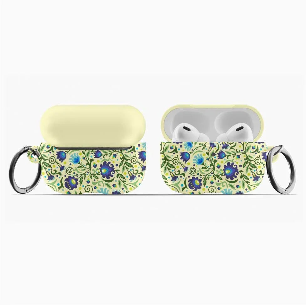 Gdańsk Blues Wycinanki AirPod Pro Case over yellow - The Global Wanderer
